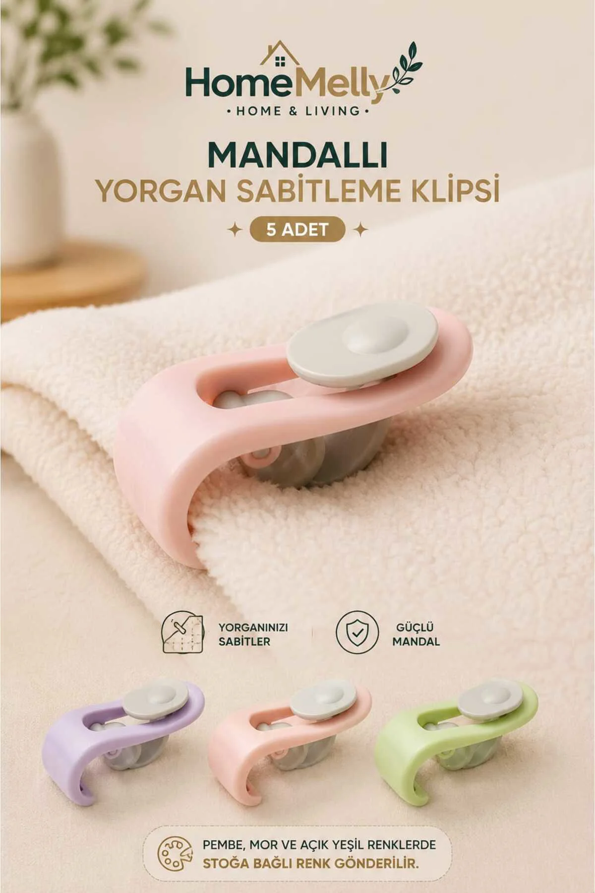 5 Adet Mandallı Yorgan, Çarşaf Sabitleme Klipsi