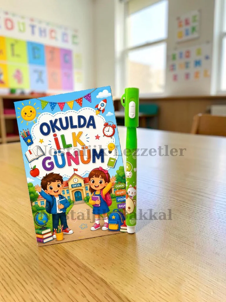 5 Adet Öğrencilere Özel Okulda İlk Günüm Yazılı Hediye Seti 1. Sı