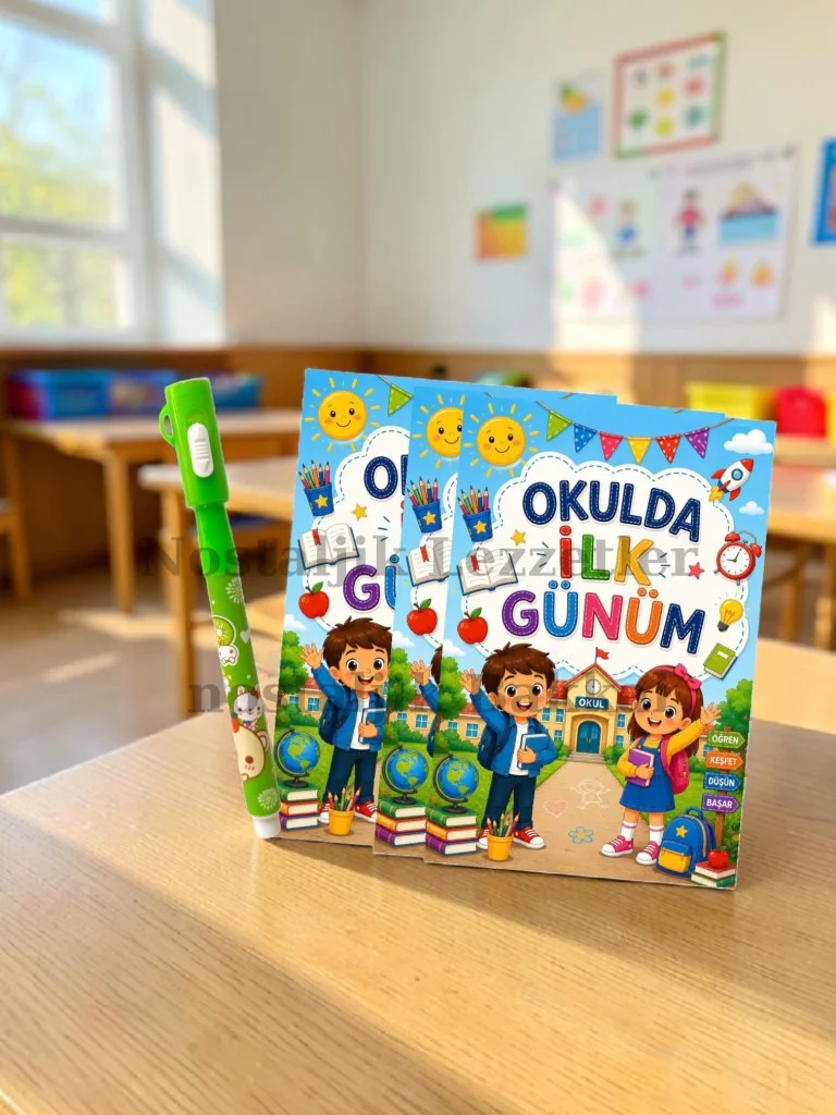 5 Adet Öğrencilere Özel Okulda İlk Günüm Yazılı Hediye Seti 1. Sı