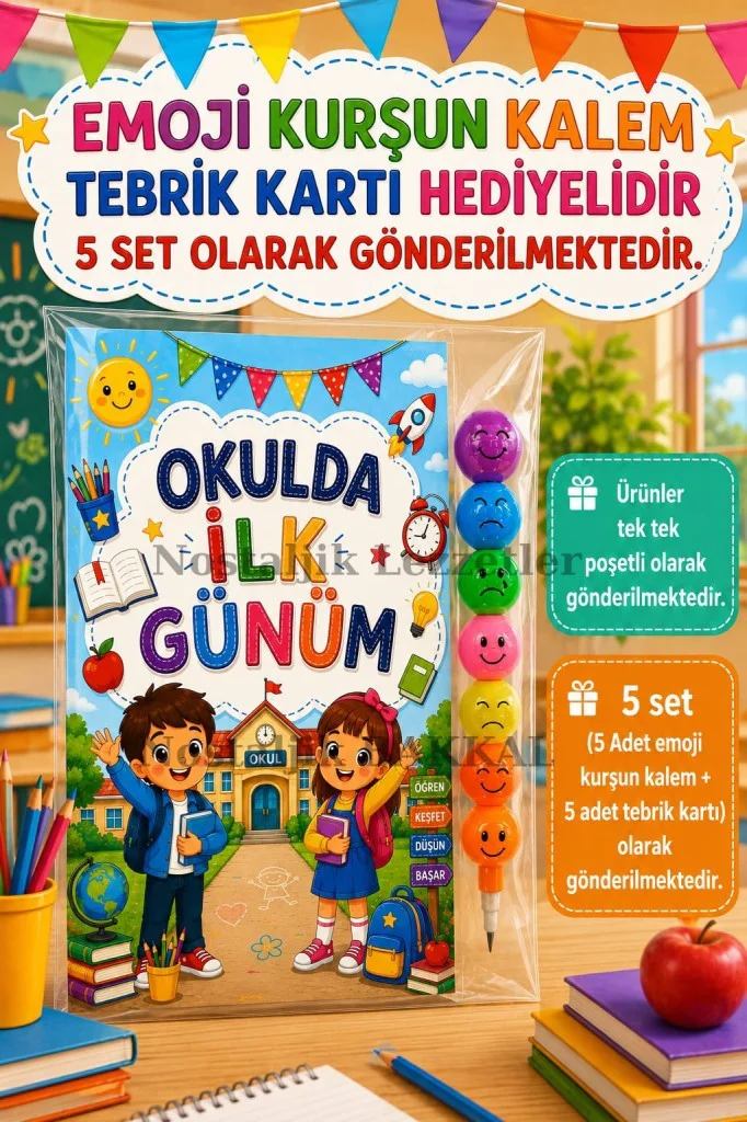 5 Adet Okulda İlk Günüm Yazılı Hediye Seti 1. Sınıf- Sene Başı Em 5 Adet Okulda İlk Günüm Yazılı Hediye Seti 1. Sınıf- Sene Başı Em