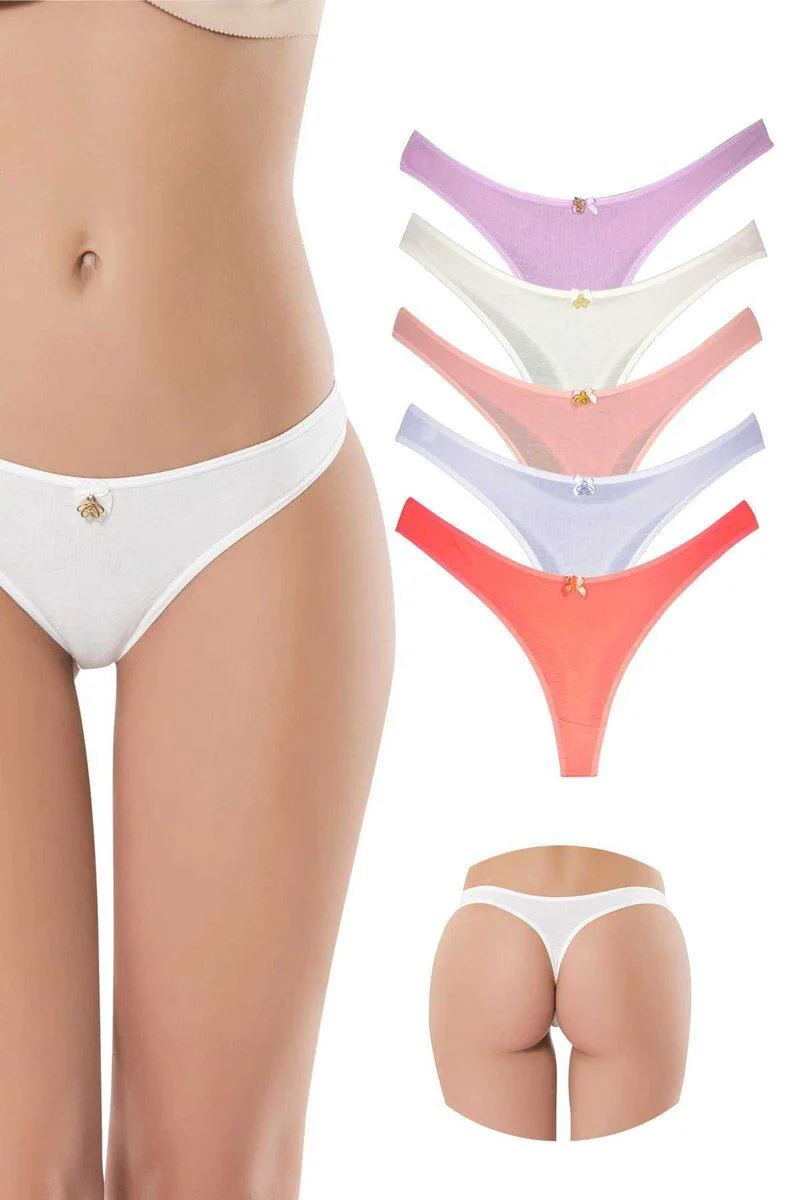 5 Adet Pamuklu Kadın Klasik Tanga - Soft Renkler, Nefes Alan İç Çamaşırı