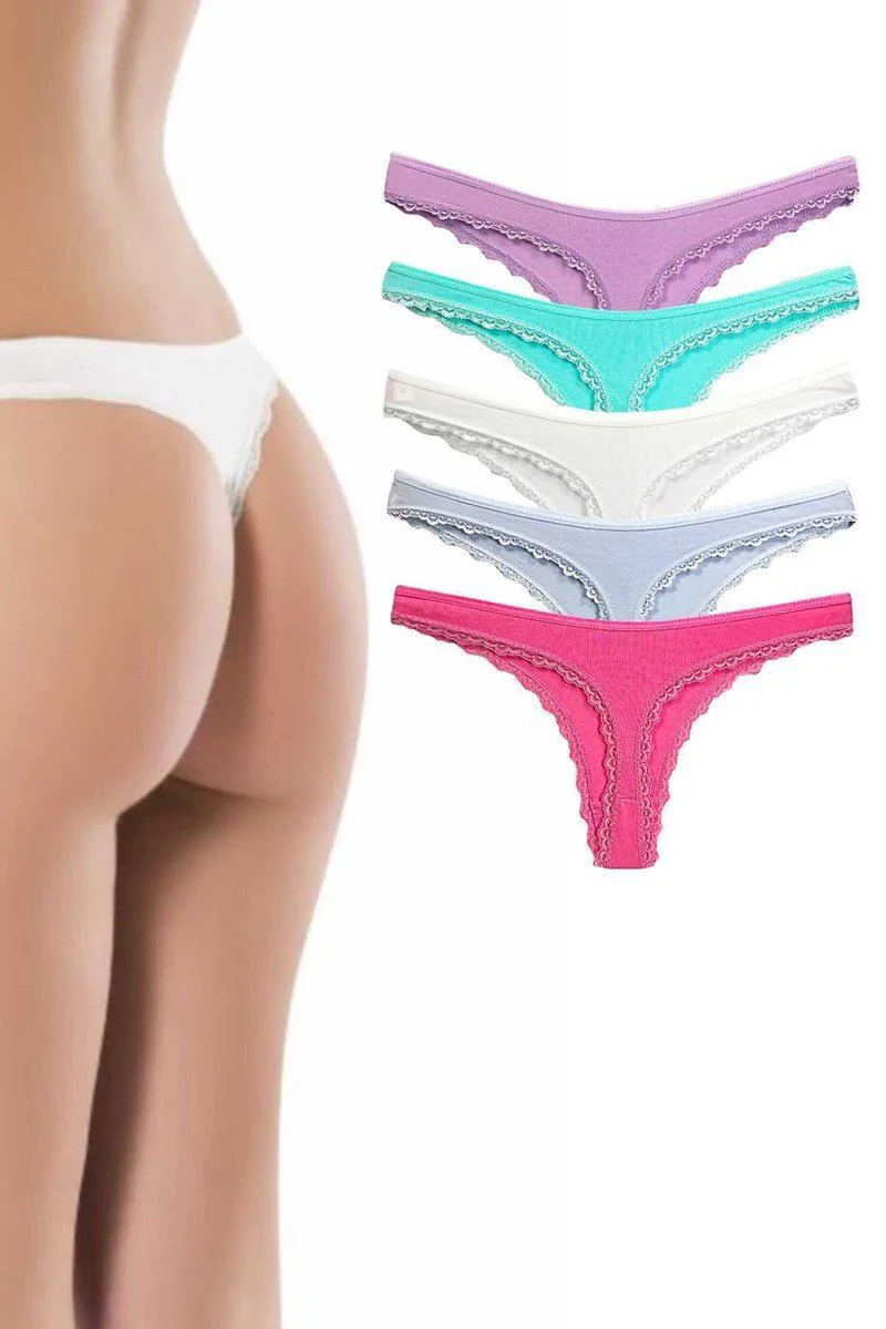 5 Adet Pamuklu Kadın Klasik Dantelli String Tanga - Rahat ve Şık İç Çamaşırı Fiyatı, Yorumları ve Özellikleri