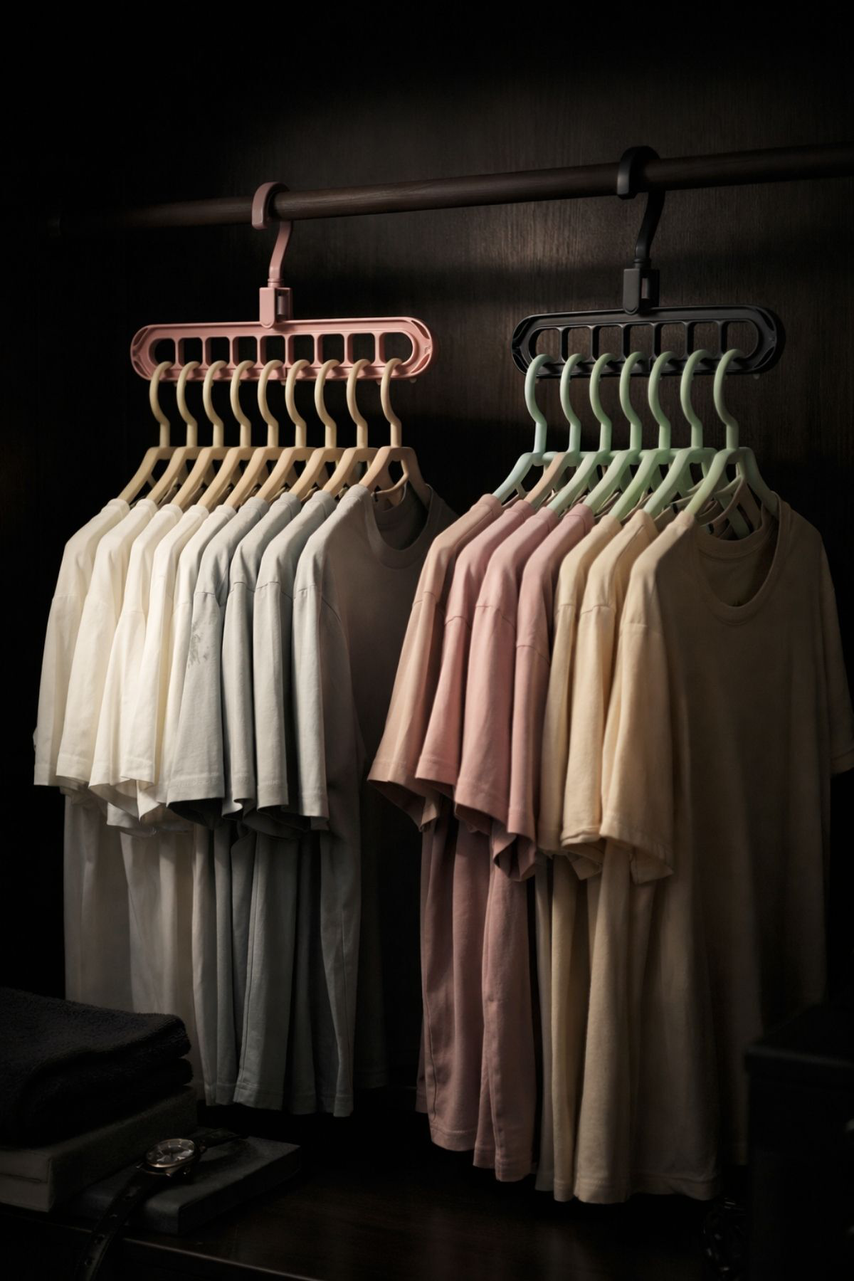 5 Adet Pastik 9 Gözlü Pratik Döner Başlıklı Elbise Tşört Askısı G