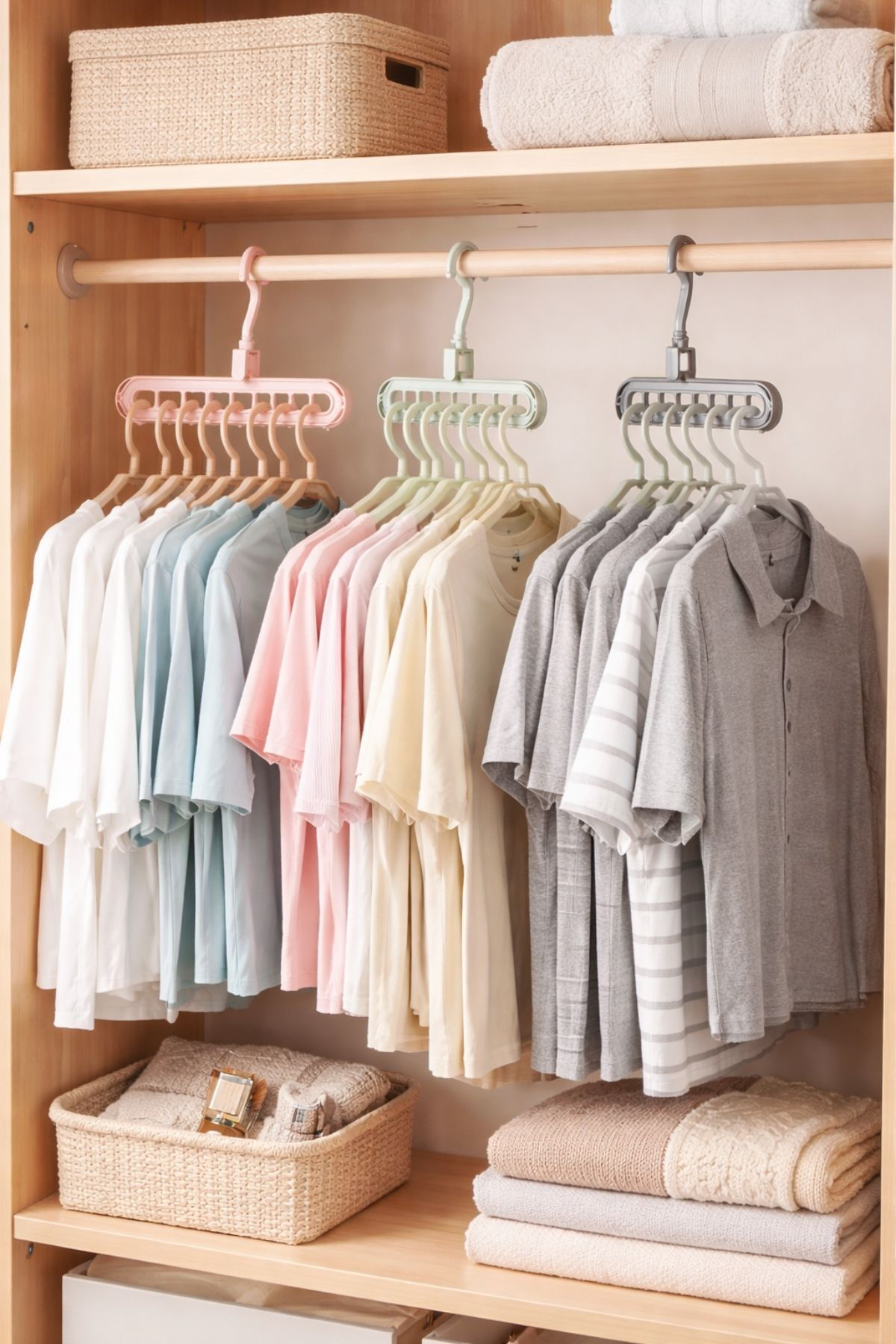 5 Adet Pastik 9 Gözlü Pratik Döner Başlıklı Elbise Tşört Askısı G