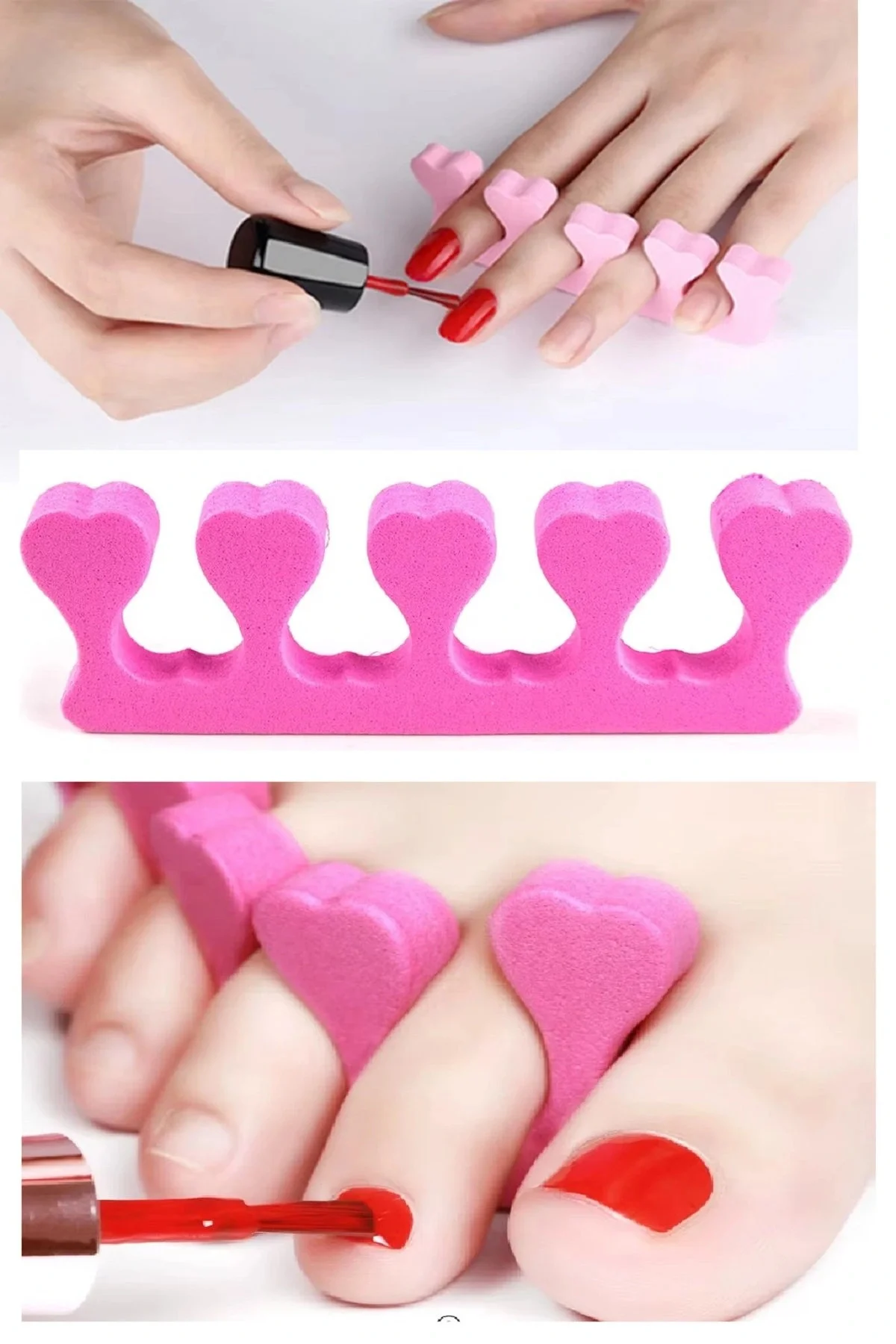 5 Adet Pedikür El Ayak Parmak Ayırıcı Tırnak Boyama Yumuşak Köpük