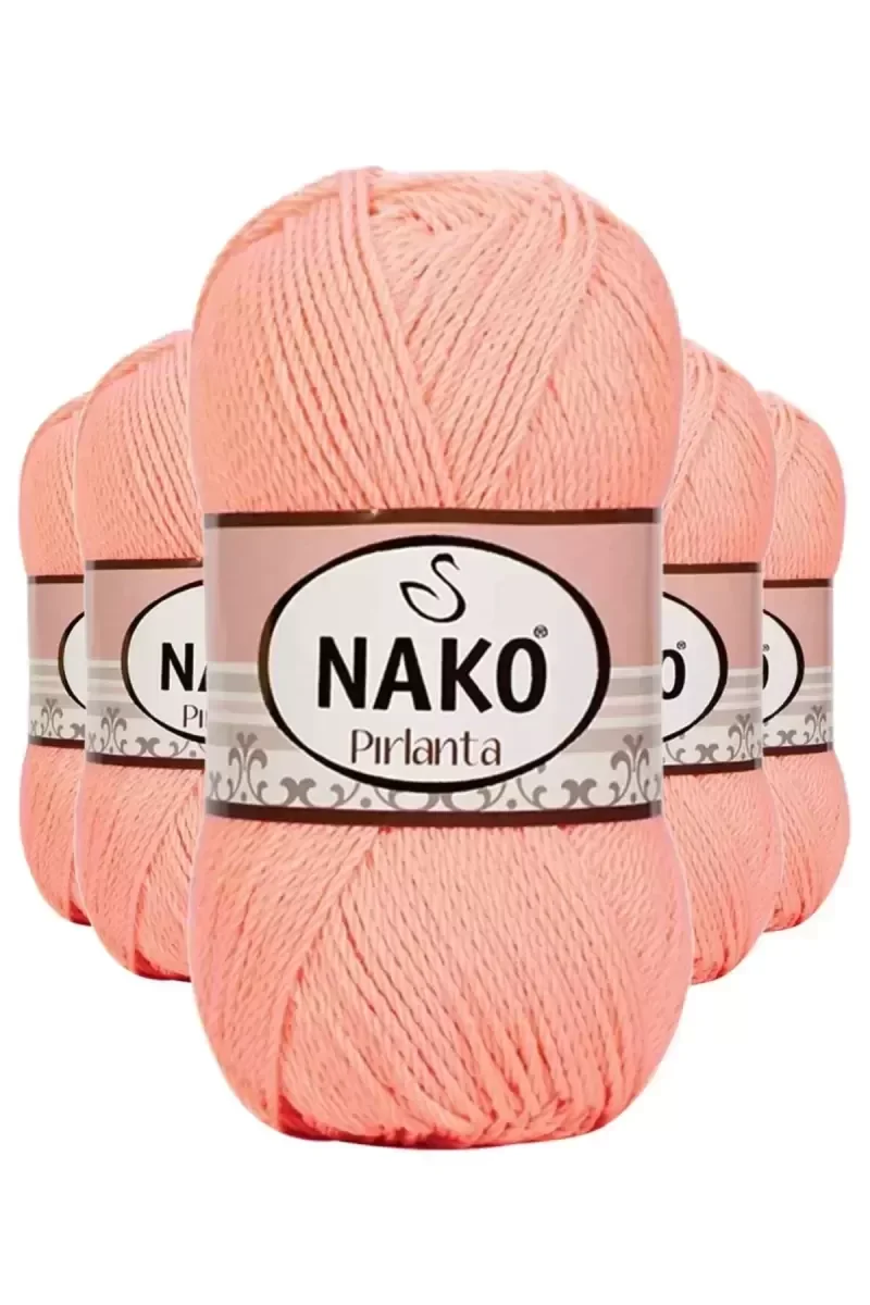 5 Adet Pırlanta Amigurumi El Örgü İpi Yünü Somon 3148 - nako muda