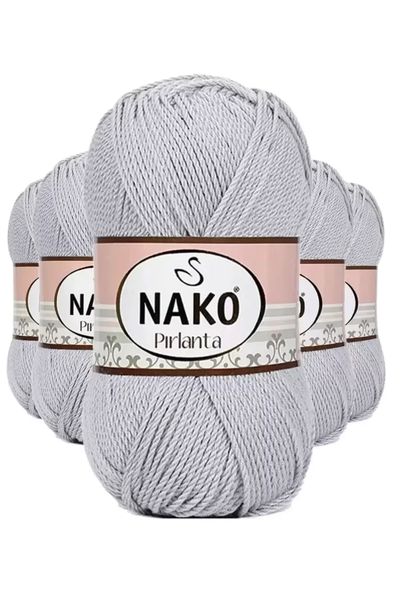 5 Adet Pırlanta Amigurumi El Örgü İpi Yünü Açık Gri 130 - nako mu 5 Adet Pırlanta Amigurumi El Örgü İpi Yünü Açık Gri 130 - nako mu
