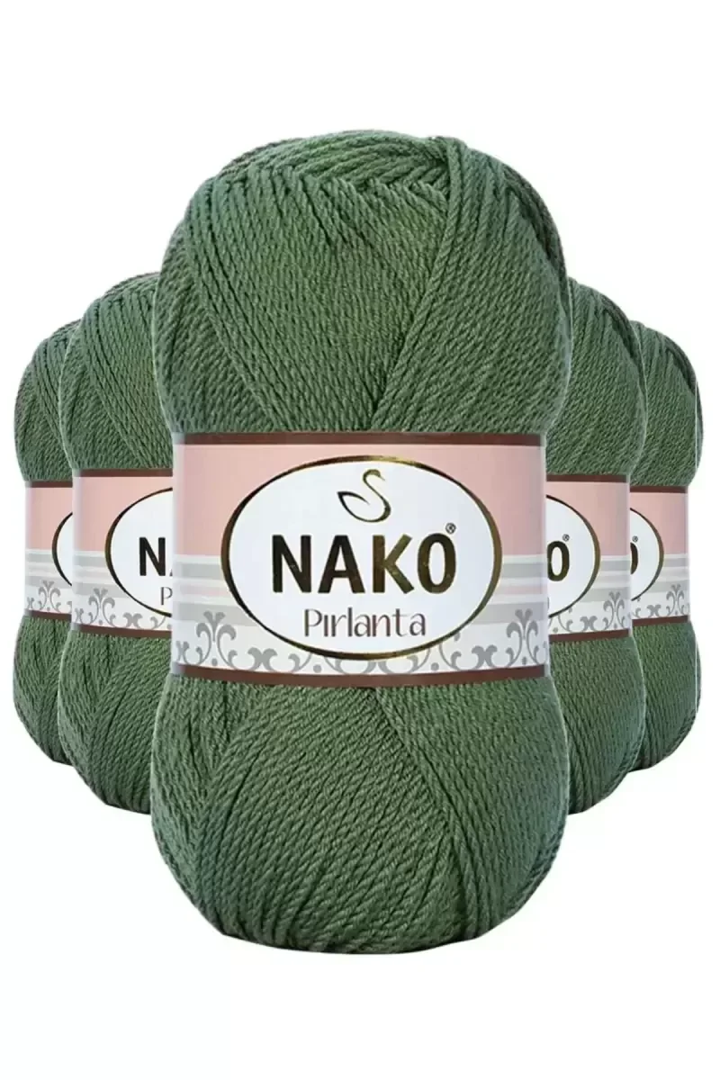 5 Adet Pırlanta Amigurumi El Örgü İpi Yünü Haki Yeşil 11253 - nak 5 Adet Pırlanta Amigurumi El Örgü İpi Yünü Haki Yeşil 11253 - nak
