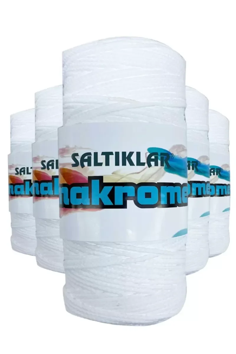 5 Adet Polyester Makrome İpi 10 Kar Beyaz 100 gr 5 Adet Polyester Makrome İpi 10 Kar Beyaz 100 gr