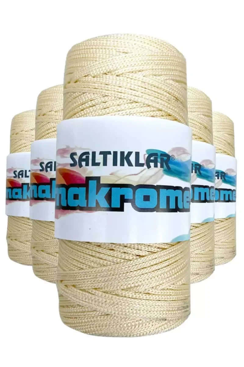 5 Adet Polyester Makrome İpi 270 Krem 100 gr 5 Adet Polyester Makrome İpi 270 Krem 100 gr