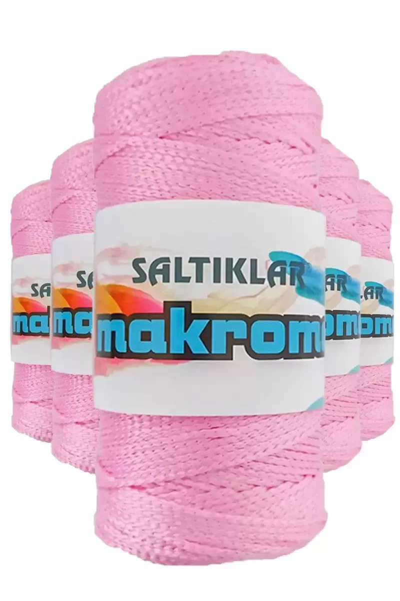 5 Adet Polyester Makrome İpi 1545 Pembe 100 gr 5 Adet Polyester Makrome İpi 1545 Pembe 100 gr