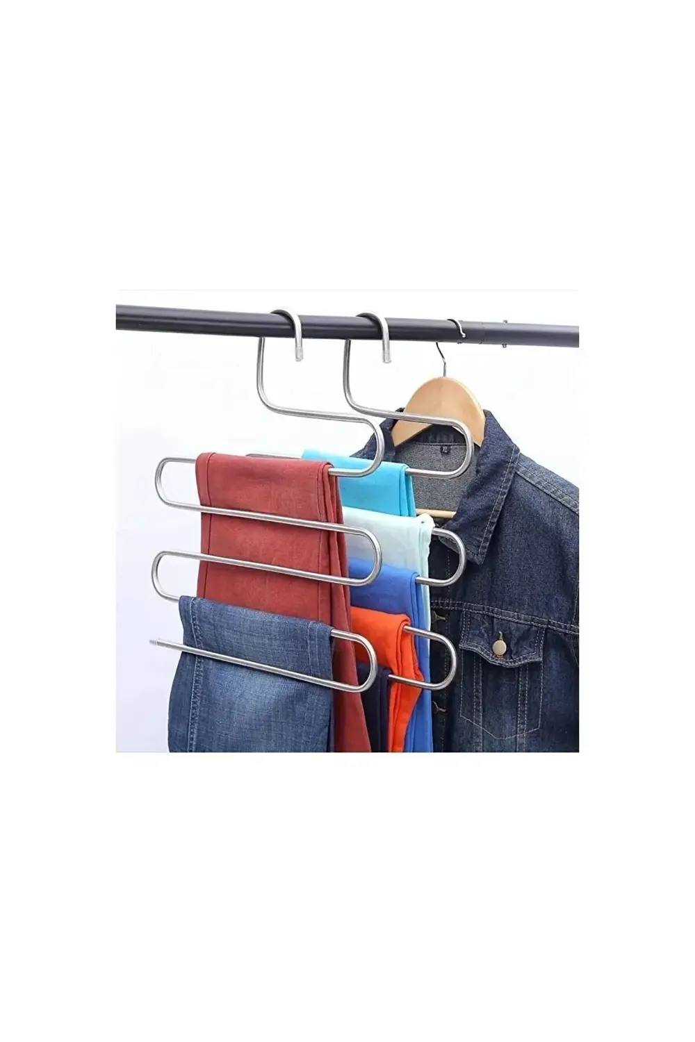 ( 5 Adet) Pratik 5 Katlı Pantolon Askısı-pantolon Askı Eşarp Şal