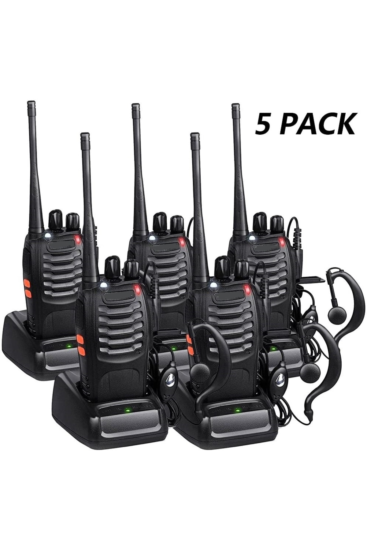 5 Adet Satış Pazarlama Mağaza Depo Haberleşme Telsiz Seti Kulaklı