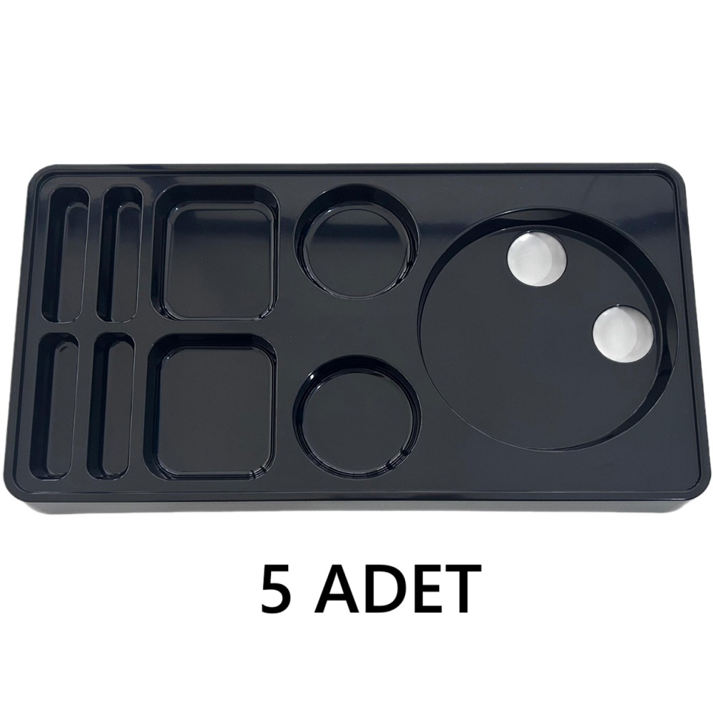 5 Adet Sunum İkram Tepsisi Otel Servis Karşılama  9 Bölmeli Plast