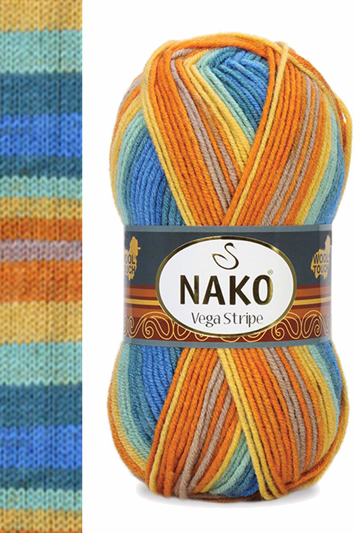Just Cheap Store 5 Adet Vega Stripe Premium Akrilik El Örgü İpi Yünü No: 82421