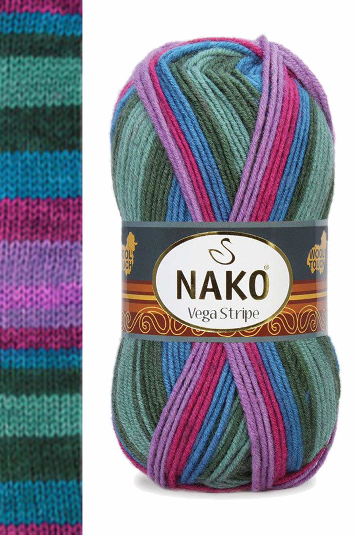 Just Cheap Store 5 Adet Vega Stripe Premium Akrilik El Örgü İpi Yünü No: 82408