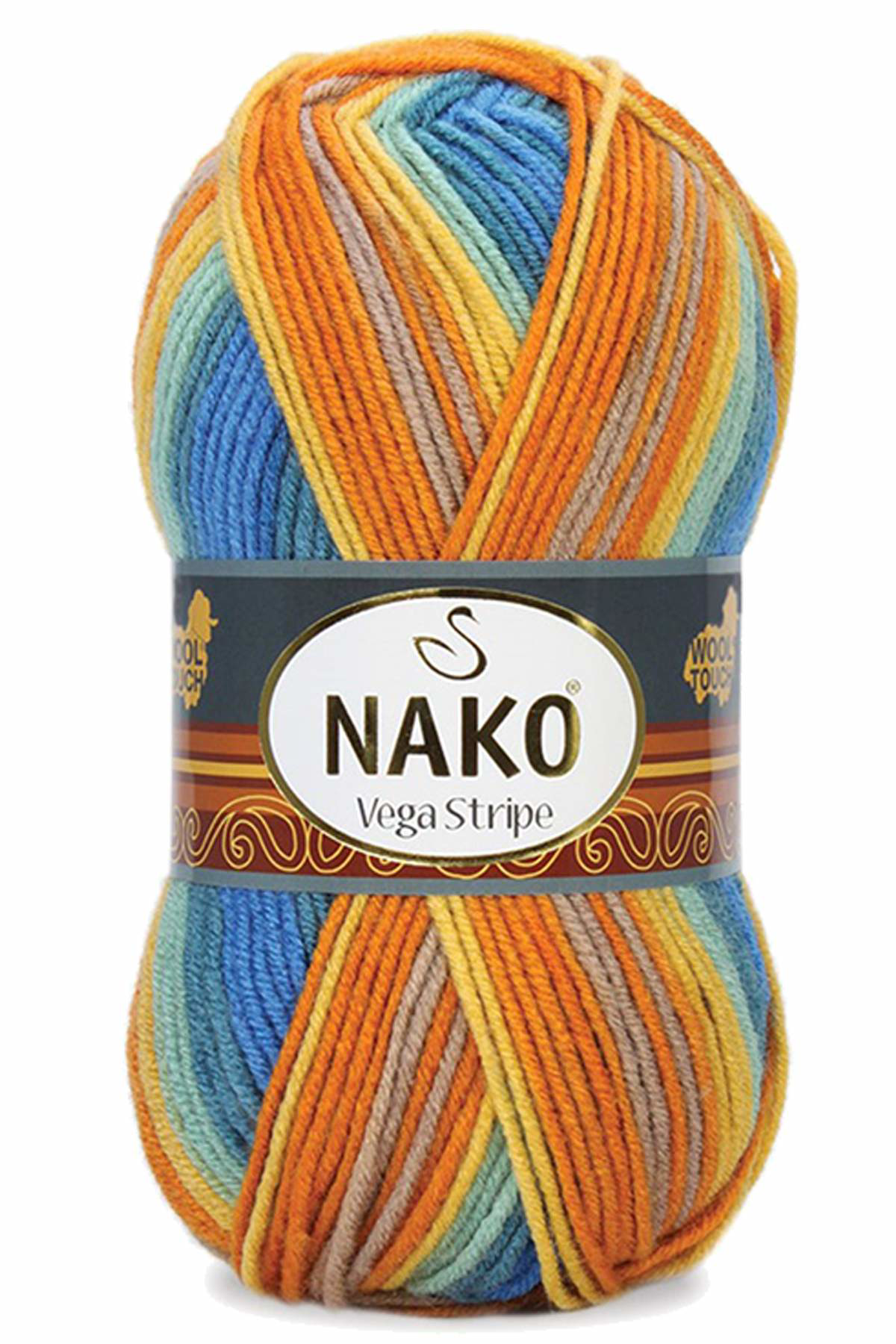 Just Cheap Store 5 Adet Vega Stripe Premium Akrilik El Örgü İpi Yünü No: 82421