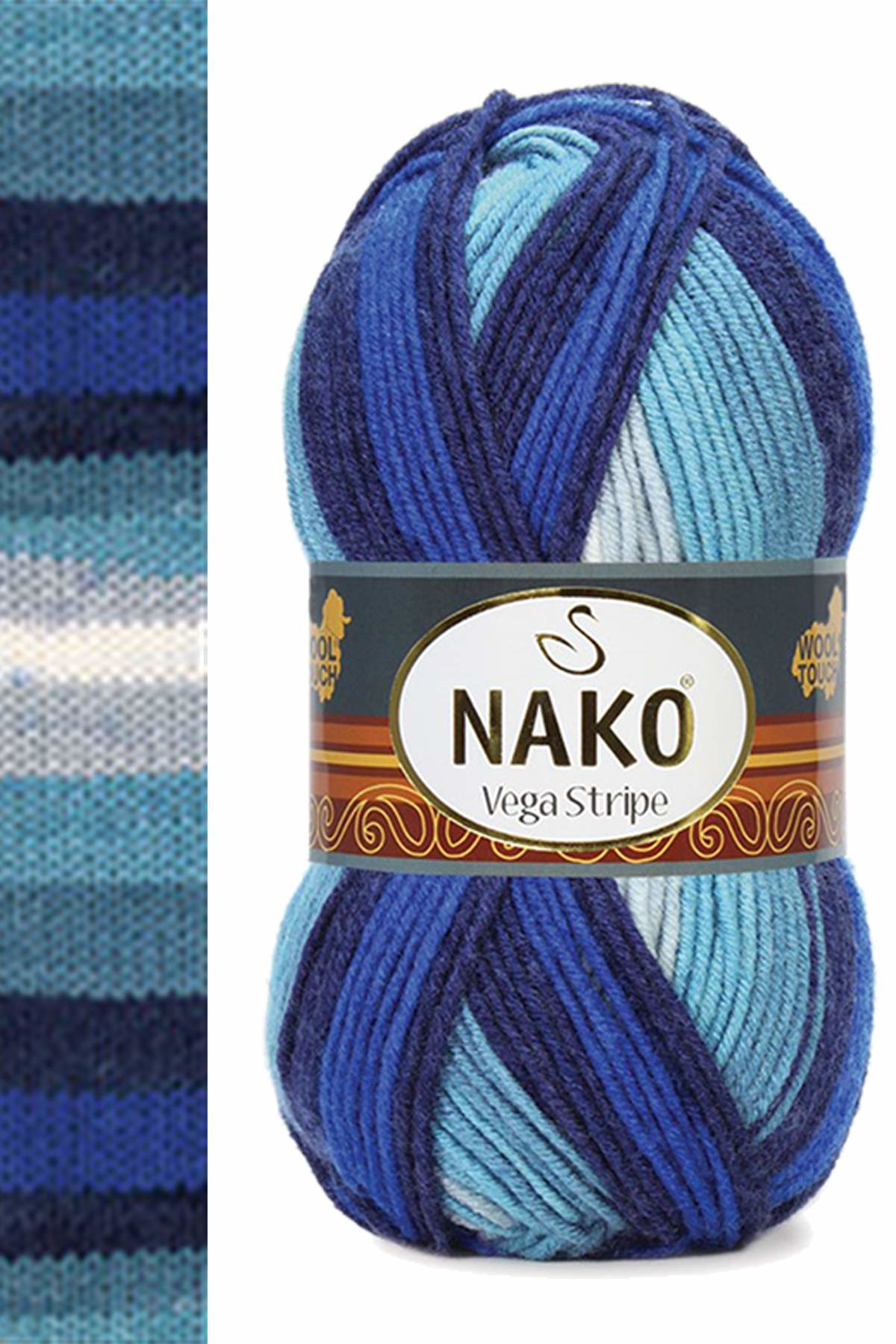 Just Cheap Store 5 Adet Vega Stripe Premium Akrilik El Örgü İpi Yünü No: 82423