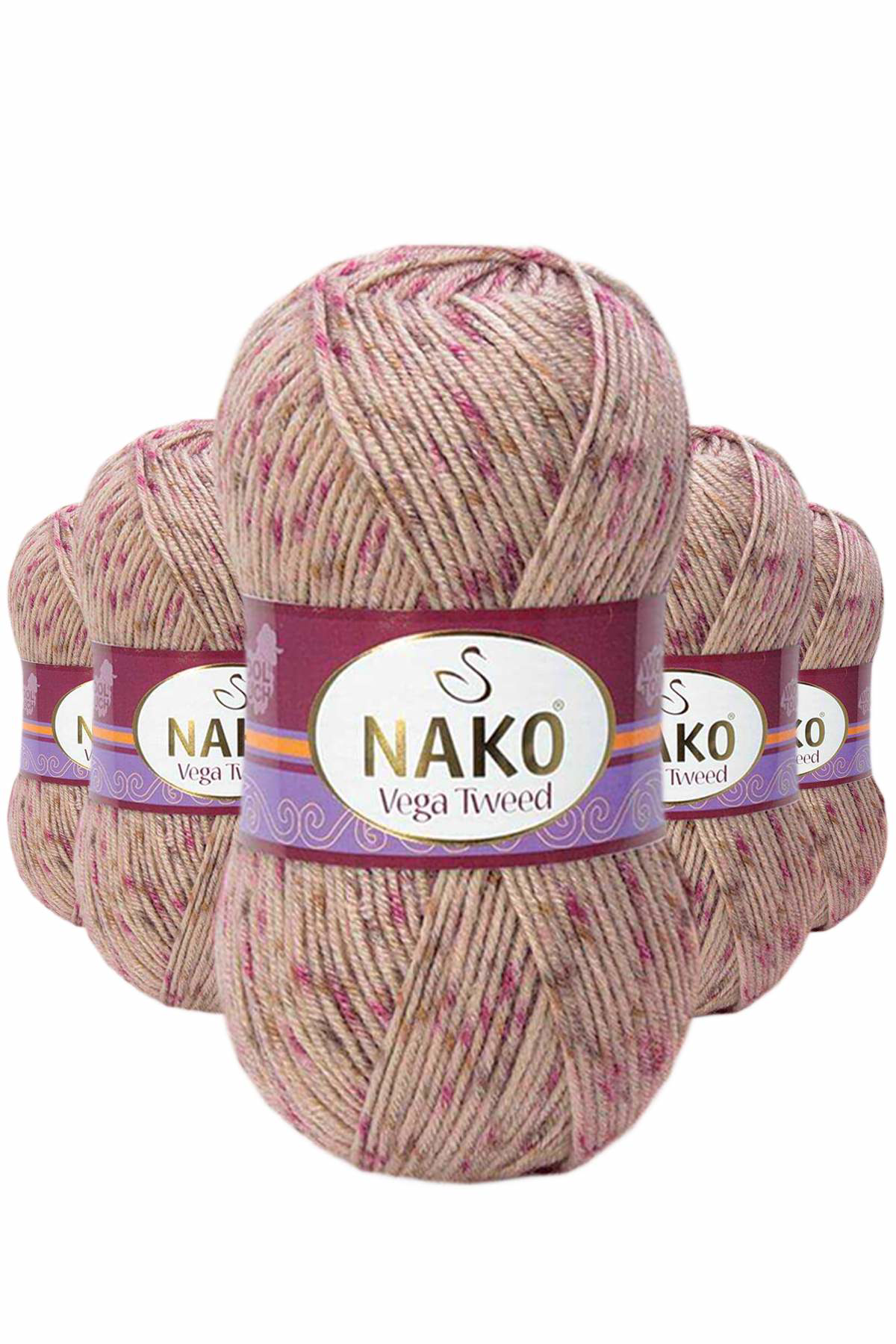 Just Cheap Store 5 Adet Vega Tweed Premium Akrilik El Örgü İpi Yünü No: 31758