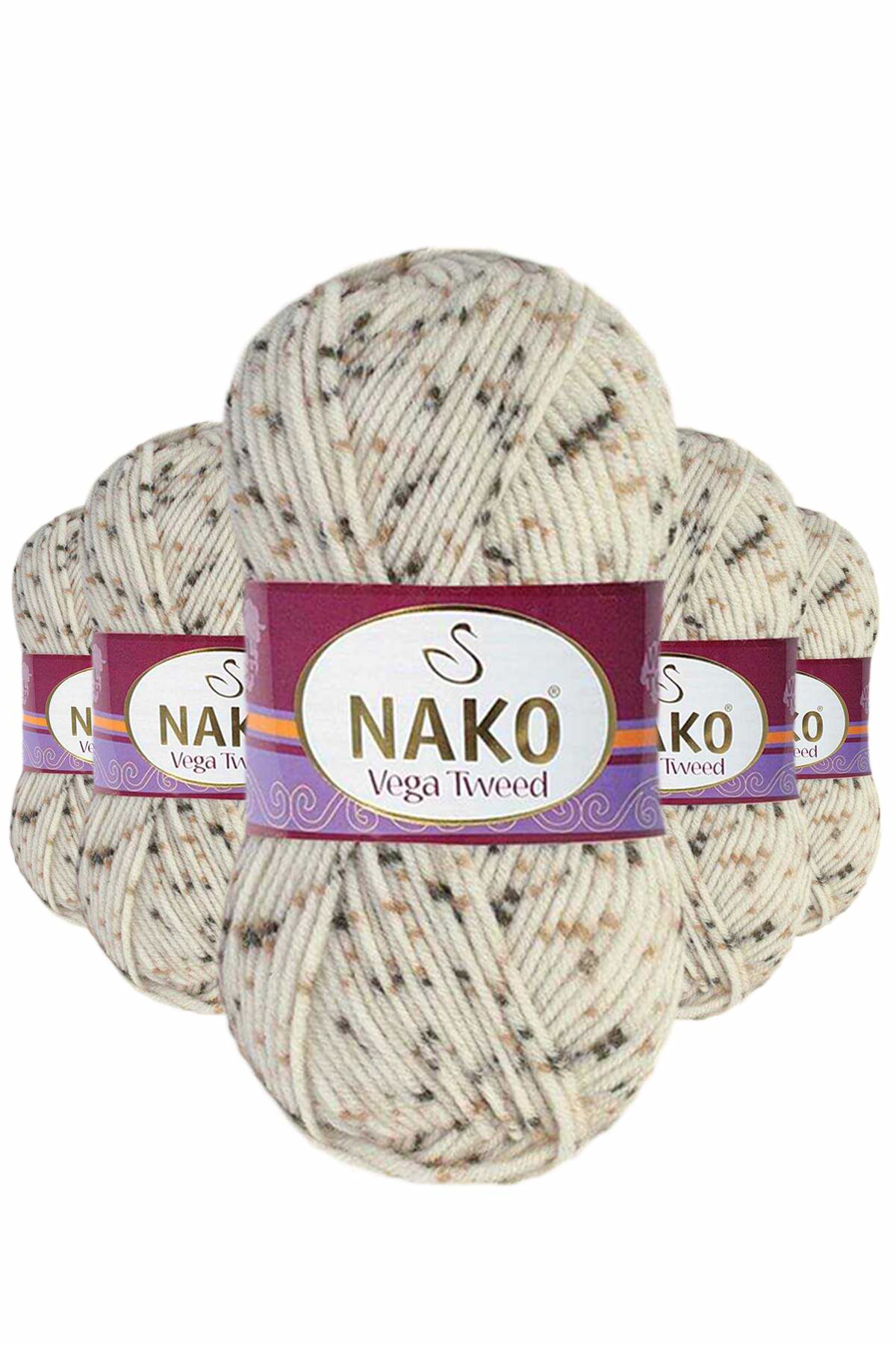 Just Cheap Store 5 Adet Vega Tweed Premium Akrilik El Örgü İpi Yünü No: 35017