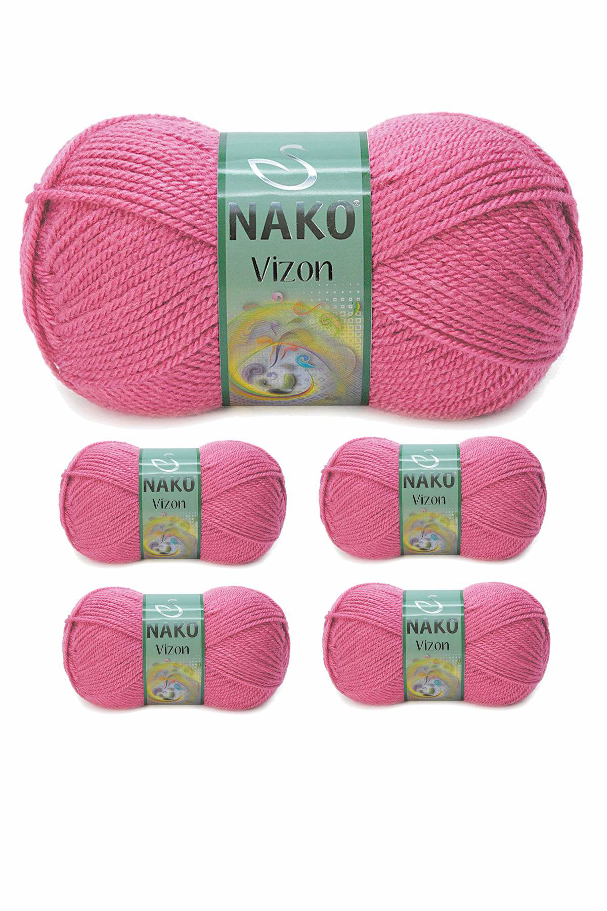 Just Cheap Store 5 Adet Vizon Premium Akrilik El Örgü İpi Yünü Renk No:180 Kuru Gü