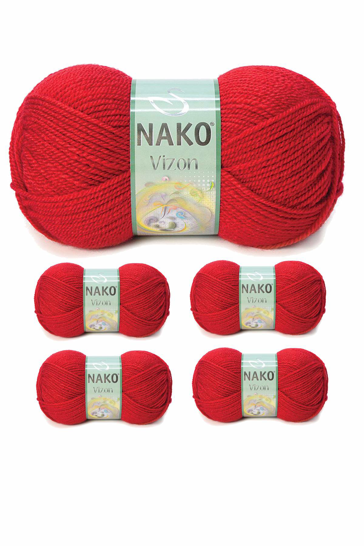 Just Cheap Store 5 Adet Vizon Premium Akrilik El Örgü İpi Yünü Renk No:251 Bayrak 