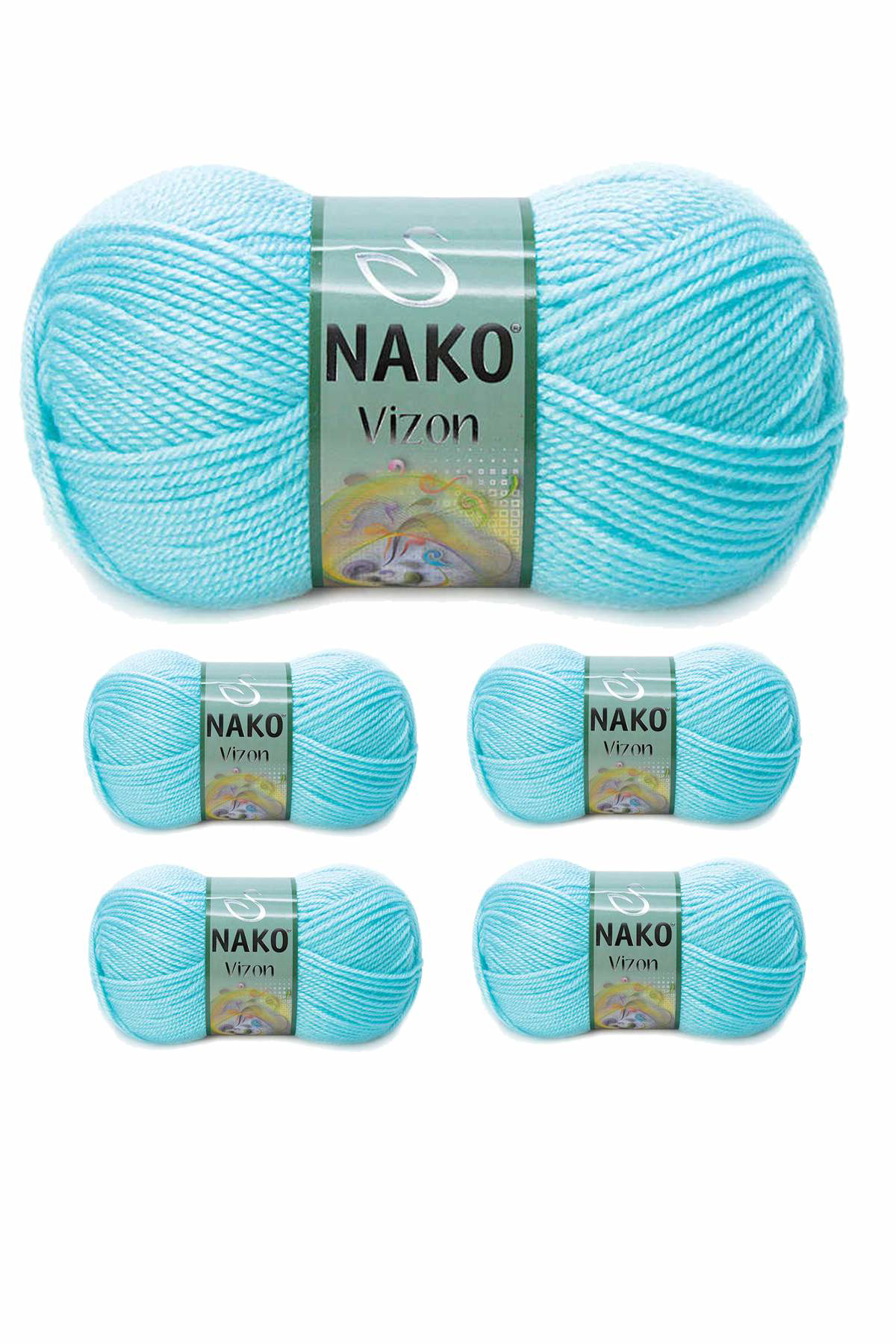 Just Cheap Store 5 Adet Vizon Premium Akrilik El Örgü İpi Yünü Renk No:10535 Açık 