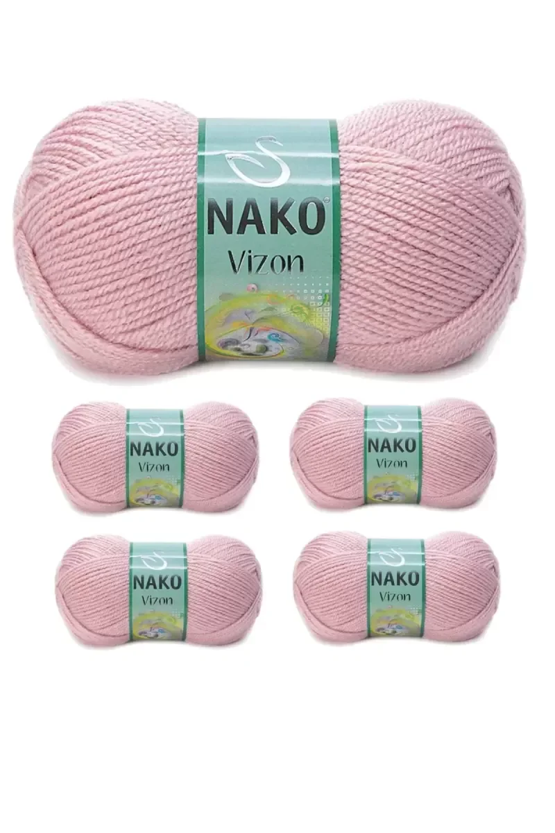 5 Adet Vizon Premium Akrilik El Örgü İpi Yünü Renk No:10275 Pembe 5 Adet Vizon Premium Akrilik El Örgü İpi Yünü Renk No:10275 Pembe