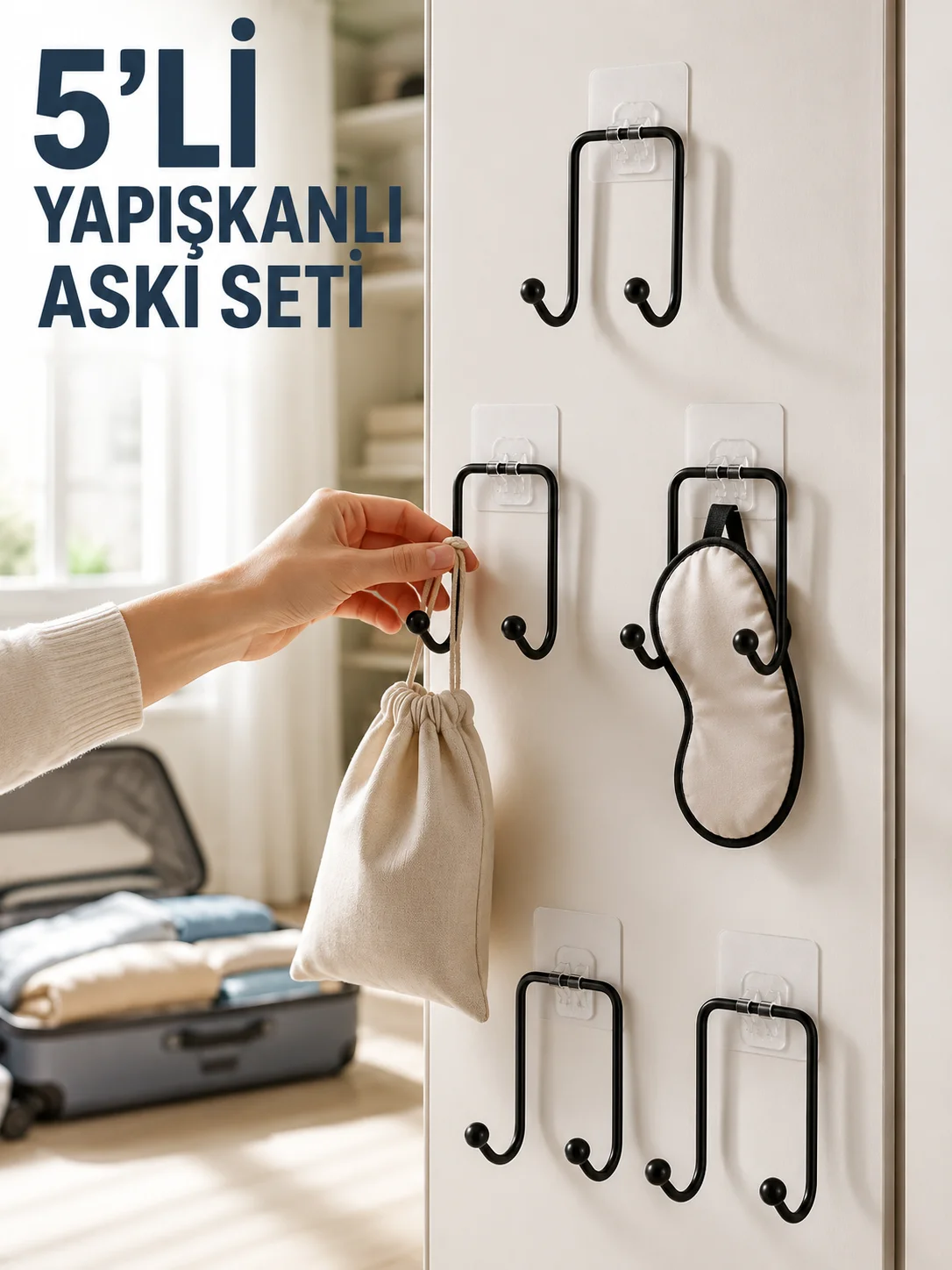 5 Adet Yapışkanlı Askı Çok Amaçlı Mutfak Banyo Düzenleyici Askılık Fiyatı, Yorumları ve Özellikleri