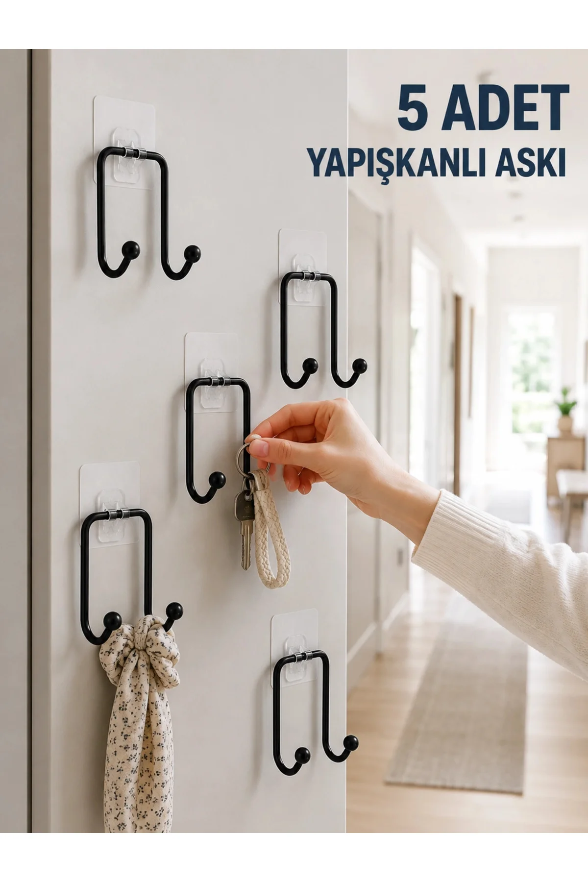 5 Adet Yapışkanlı Duvar Askısı Çok Amaçlı Pratik Askılık Seti 5 Adet Yapışkanlı Duvar Askısı Çok Amaçlı Pratik Askılık Seti
