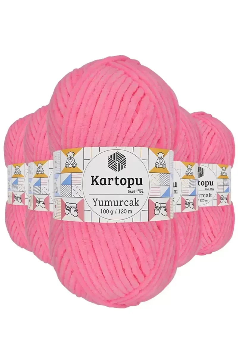 5 Adet Yumurcak Kadife El Örgü İpi Fosfor Pembe K773 5 Adet Yumurcak Kadife El Örgü İpi Fosfor Pembe K773
