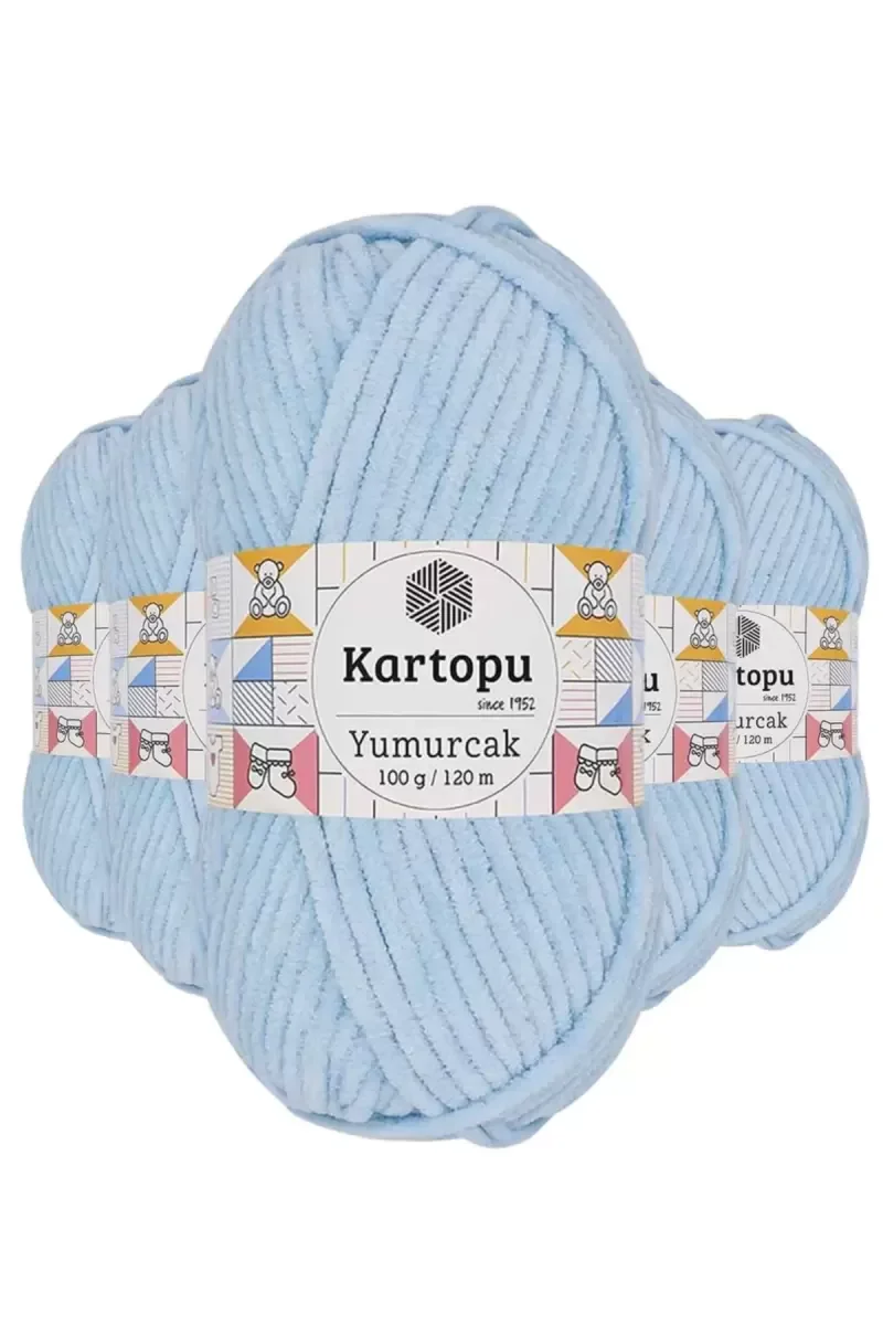 5 Adet Yumurcak Kadife El Örgü İpi Bebe Mavi K523 5 Adet Yumurcak Kadife El Örgü İpi Bebe Mavi K523