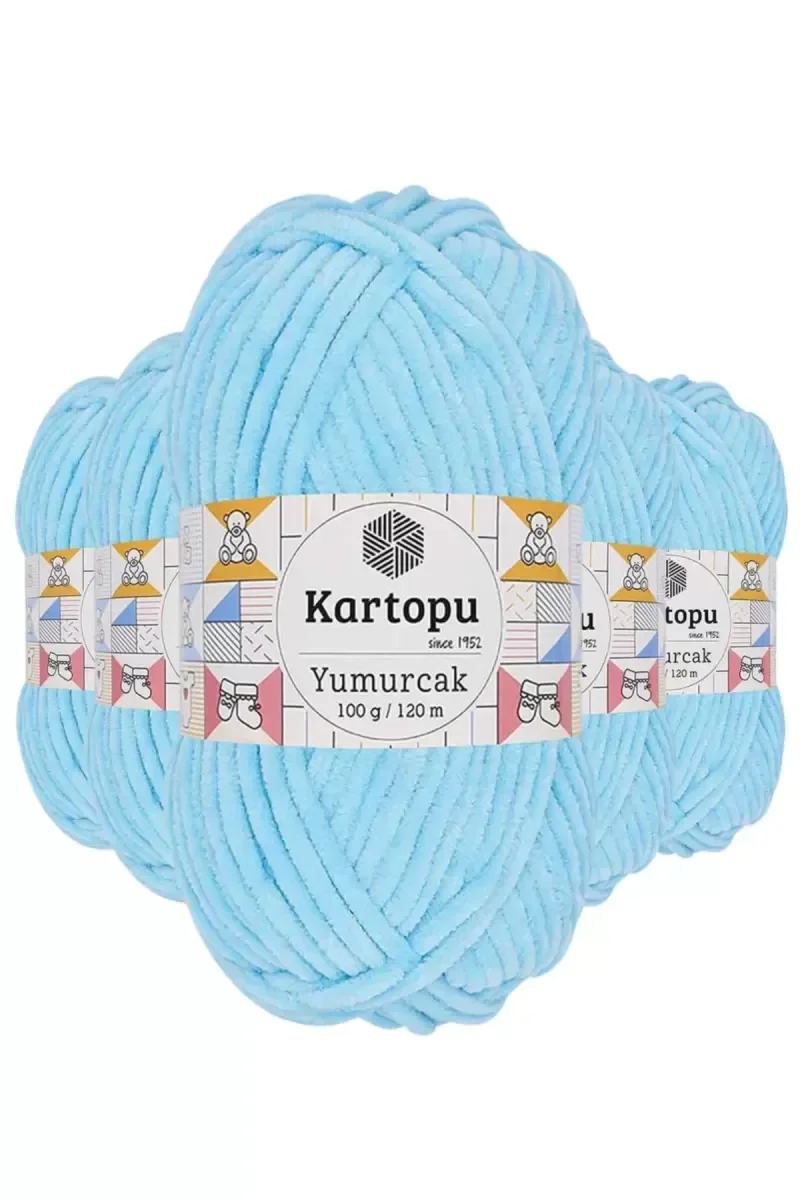 5 Adet Yumurcak Kadife El Örgü İpi Açık Turkuaz K516 5 Adet Yumurcak Kadife El Örgü İpi Açık Turkuaz K516