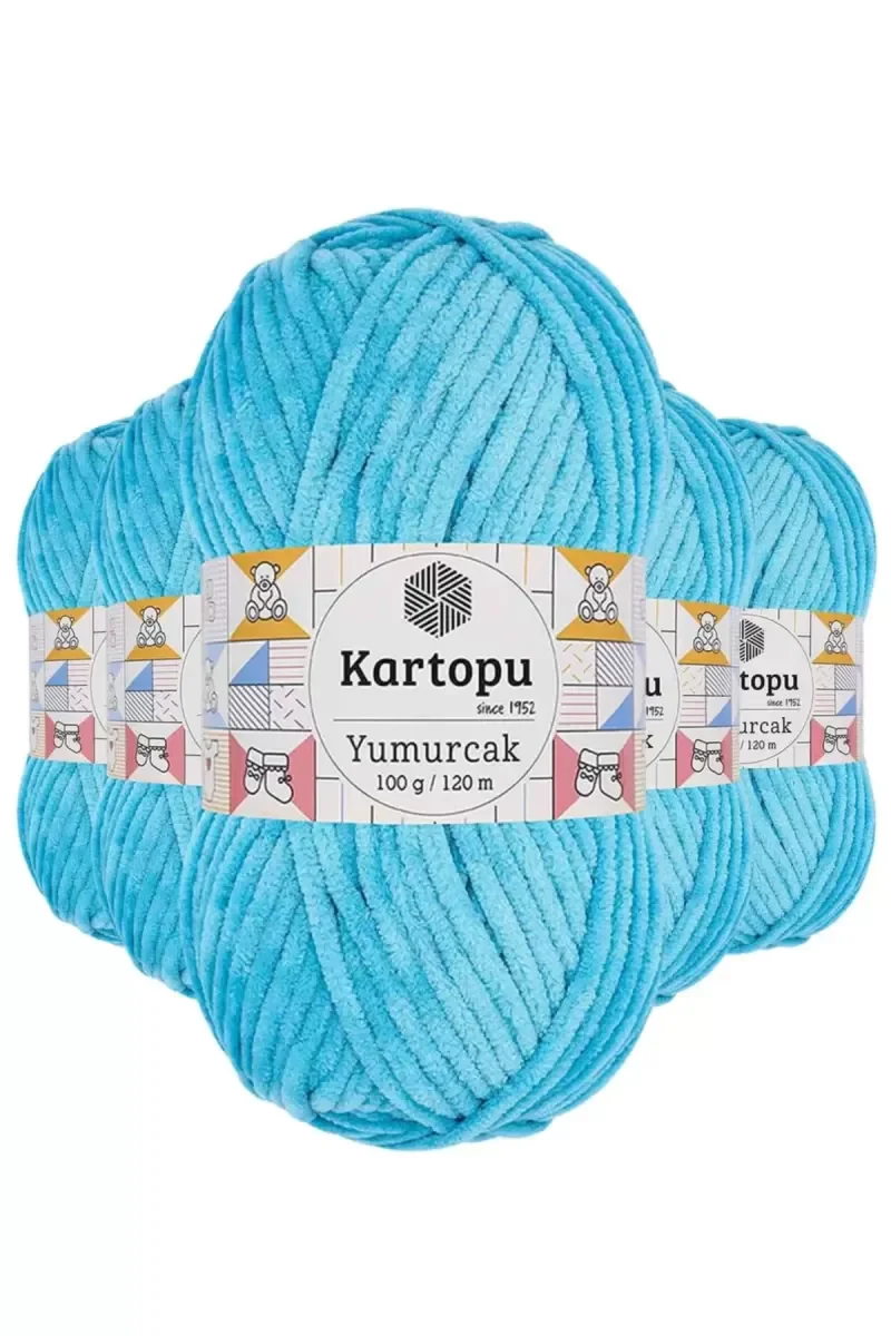 5 Adet Yumurcak Kadife El Örgü İpi Turkuaz K515 5 Adet Yumurcak Kadife El Örgü İpi Turkuaz K515