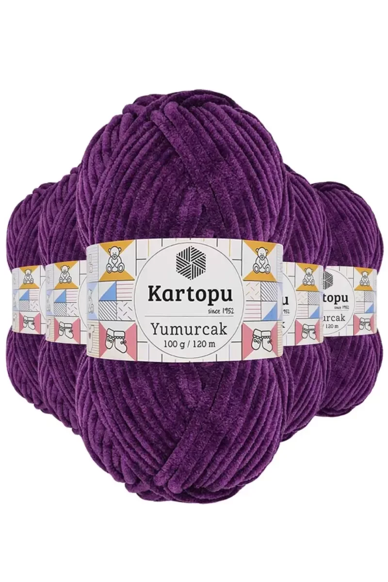 5 Adet Yumurcak Kadife El Örgü İpi Açık Mor K719 5 Adet Yumurcak Kadife El Örgü İpi Açık Mor K719