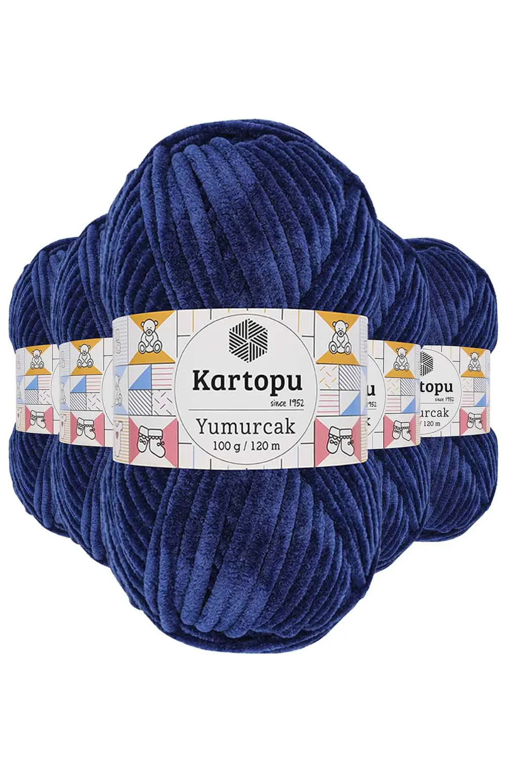 5 Adet Yumurcak Kadife El Örgü İpi Lacivert K635 5 Adet Yumurcak Kadife El Örgü İpi Lacivert K635