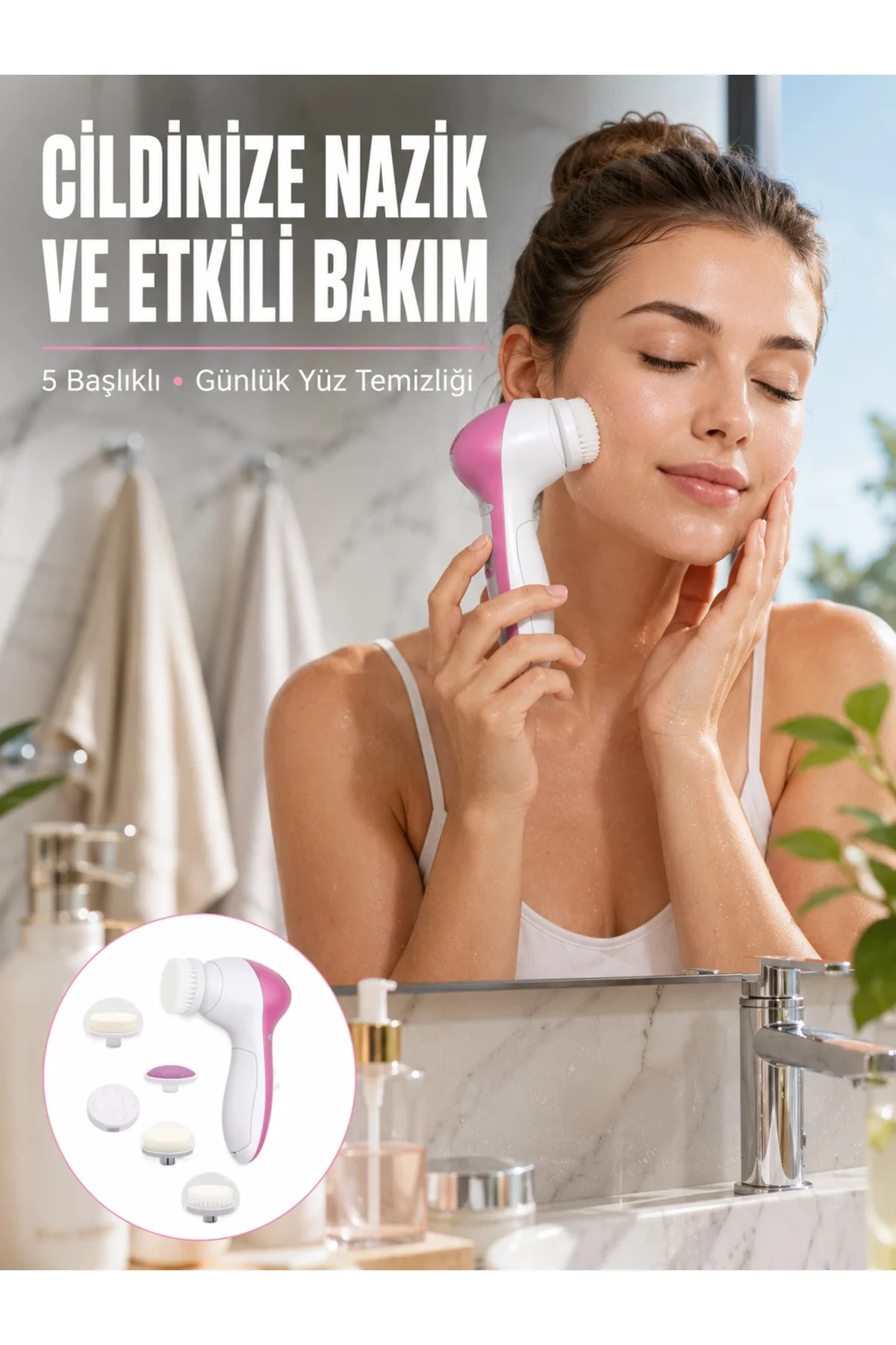 5 Başlıklı Cilt Temizleme Cihazı Ultra Kaliteli Yumuşak Kırşıklık Karşıtı Yeni Nesil 5 Başlıklı Cilt Temizleme Cihazı Ultra Kaliteli Yumuşak Kırşıklık Karşıtı Yeni Nesil