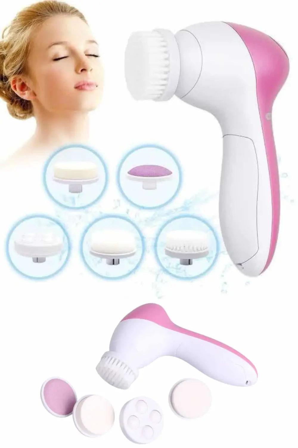 5 Başlıklı Cilt Temizleme Cihazı Ultra Kaliteli Yumuşak Kırşıklık