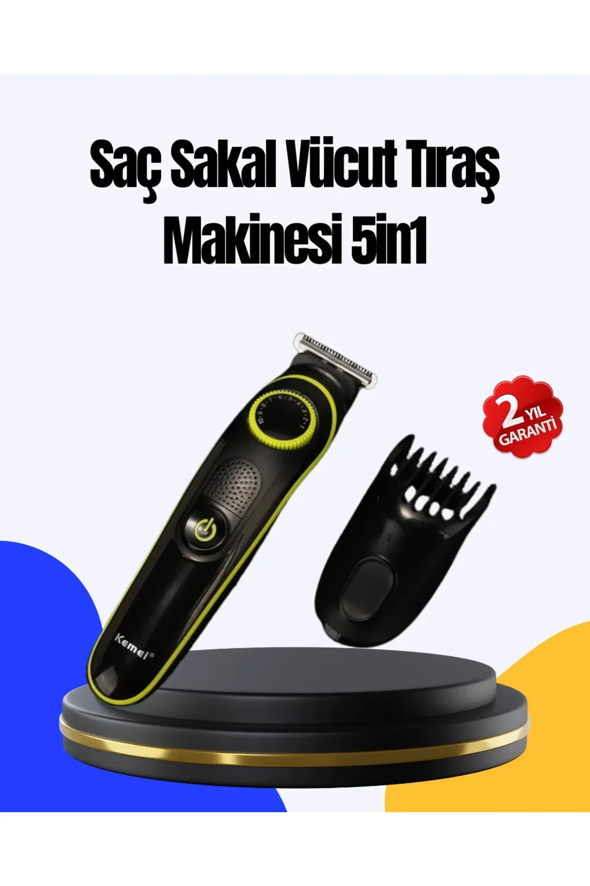 5 Başlıklı Çok Fonksiyonlu Saç Kesme ve Sakal Düzeltme Makinesi Erkek Bakım Aleti