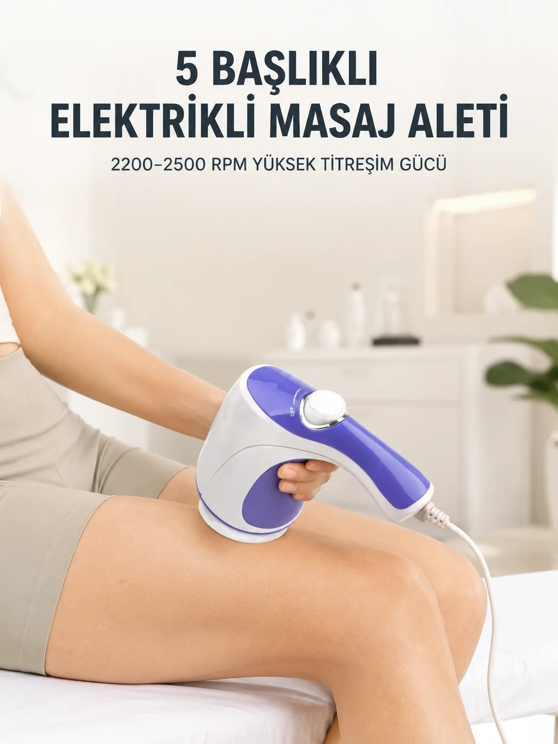 5 Başlıklı Elektrikli Masaj Aleti 2200-2500 RPM Yüksek Titreşimli Vücut Bakım ve Rahatlama Cihazı Fiyatı, Yorumları ve Özellikleri