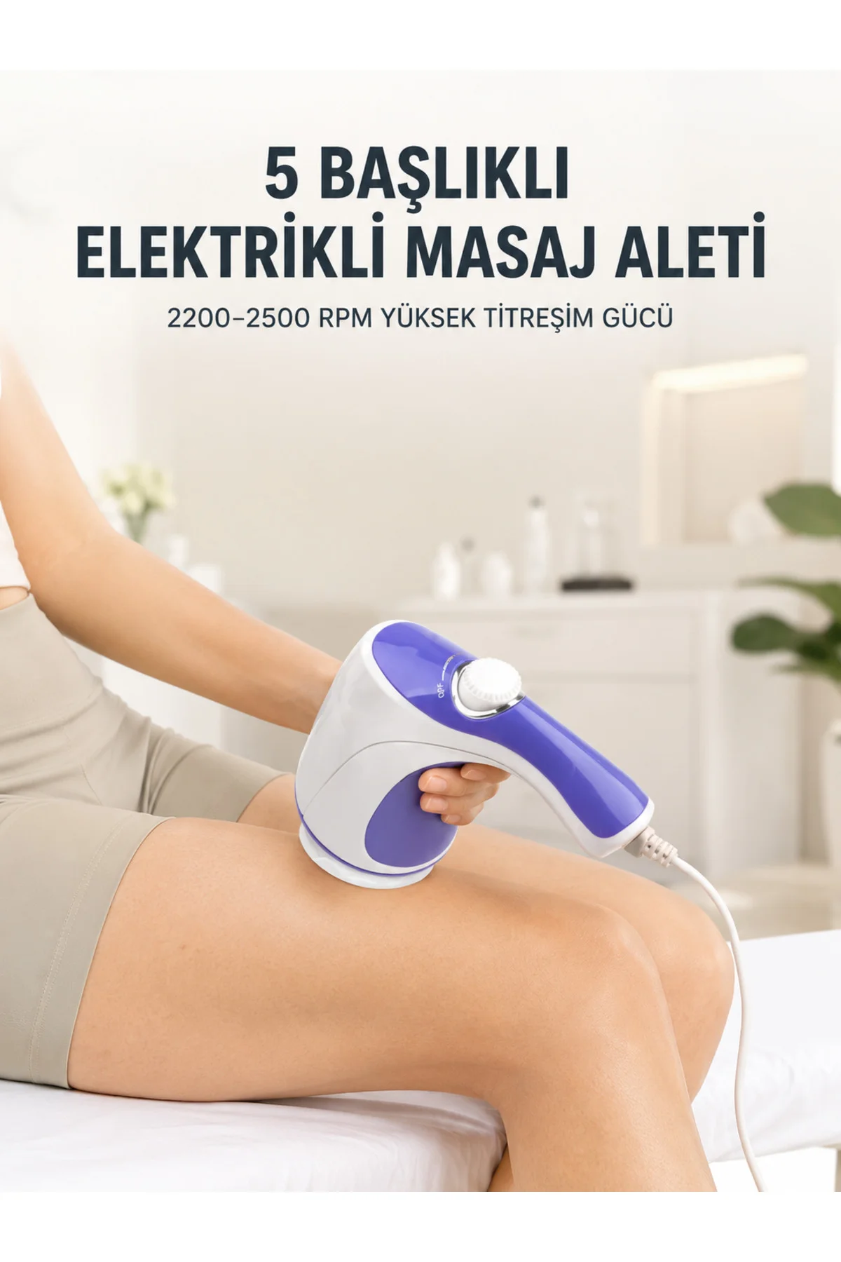 5 Başlıklı Elektrikli Masaj Aleti 2200-2500 Rpm Yüksek Titreşimli Vücut Bakım Ve Rahatlama Cihazı 5 Başlıklı Elektrikli Masaj Aleti 2200-2500 Rpm Yüksek Titreşimli Vücut Bakım Ve Rahatlama Cihazı
