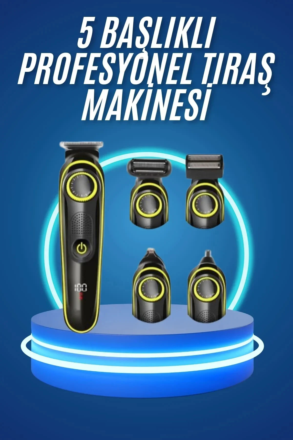 5 Başlıklı Şarjlı Tıraş Makinesi Kablosuz Saç Sakal Burun Tıraşına Uygun 5 Başlıklı Şarjlı Tıraş Makinesi Kablosuz Saç Sakal Burun Tıraşına Uygun