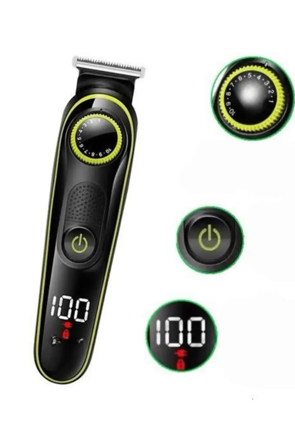 5 Başlıklı Şarjlı Tıraş Makinesi Led Ekran Saç Sakal Ense Tıraşın