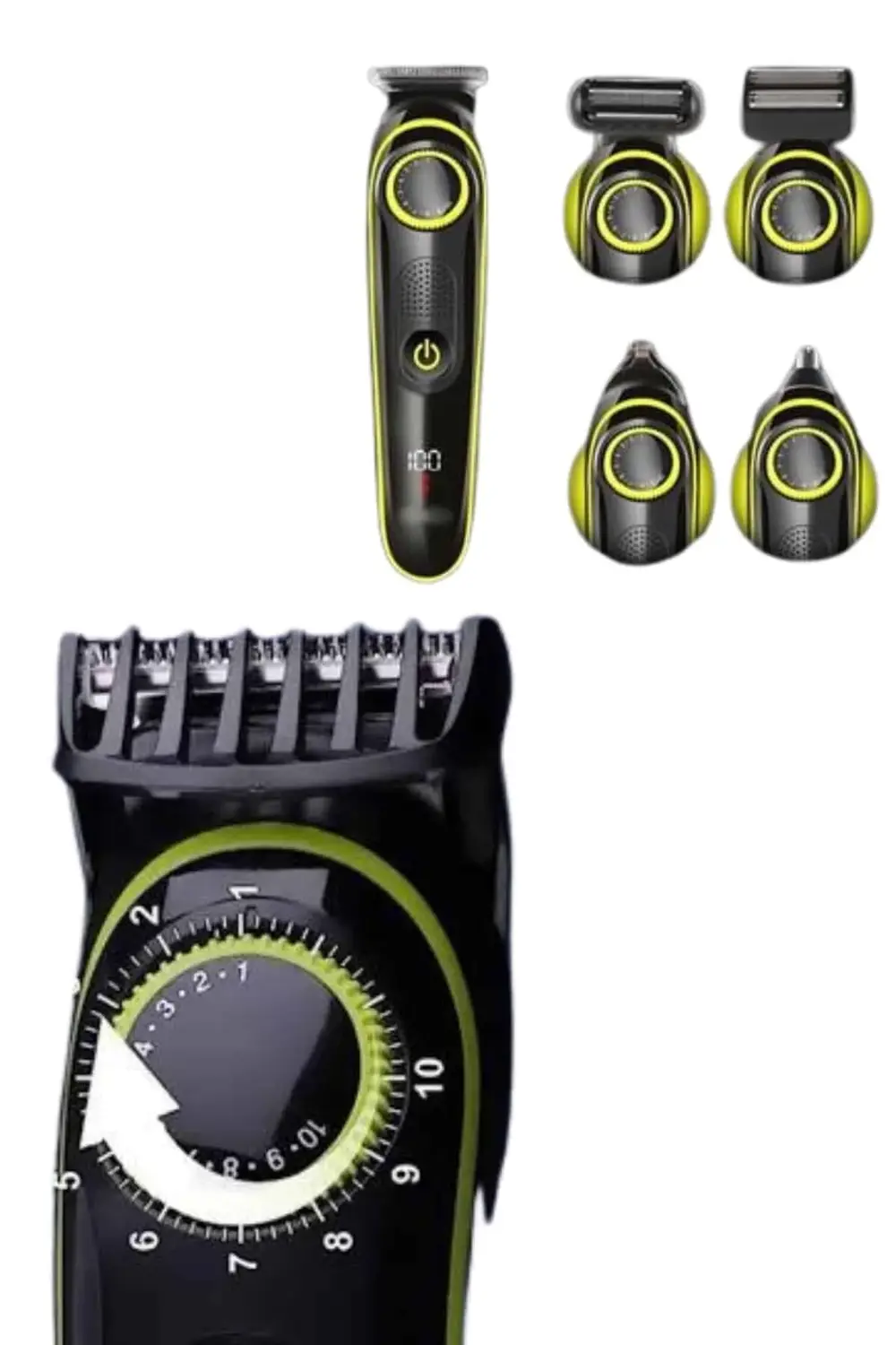 5 Başlıklı Şarjlı Tıraş Makinesi Led Ekran Saç Sakal Ense Tıraşın