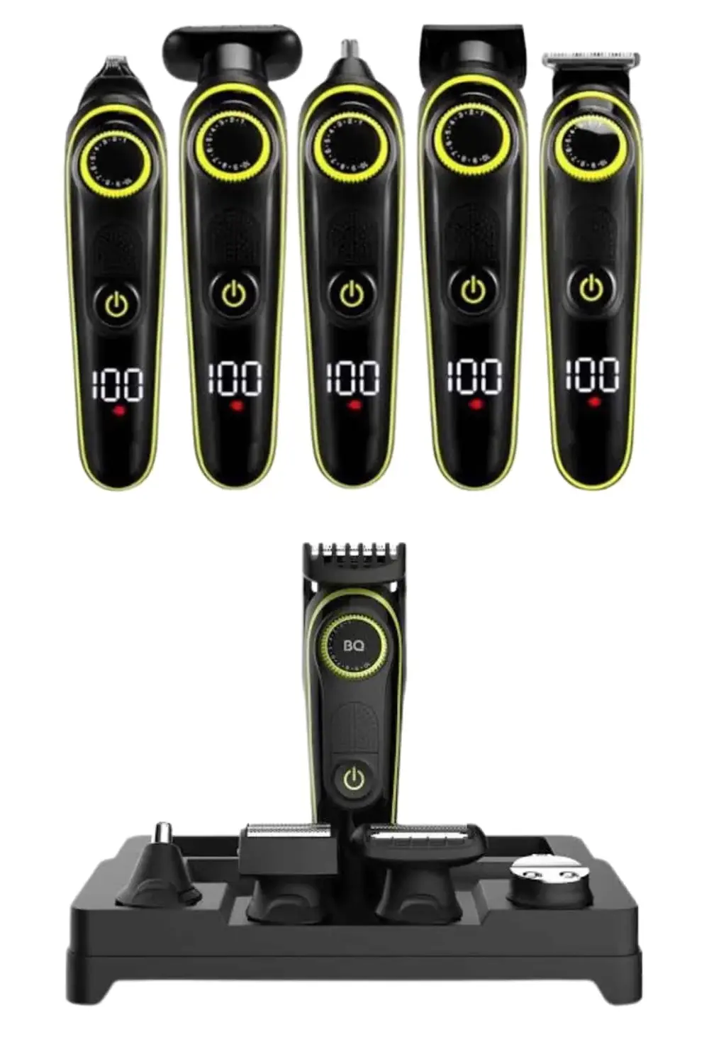 5 Başlıklı Şarjlı Tıraş Makinesi Led Ekran Saç Sakal Ense Tıraşın