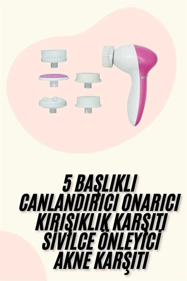 5 Başlıklı Titreşimli Cilt Temizleme Seti Canlandırıcı ve Onarıcı 5 Başlıklı Titreşimli Cilt Temizleme Seti Canlandırıcı ve Onarıcı