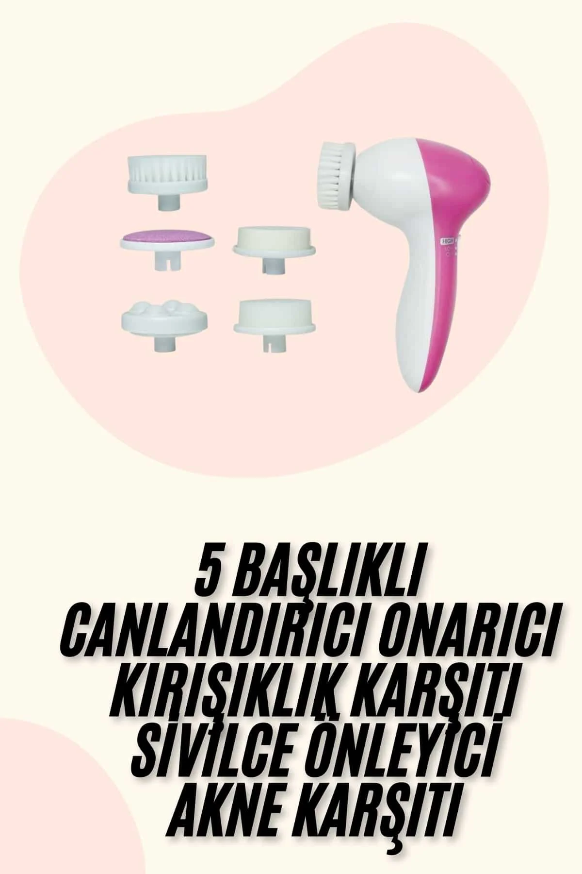 5 Başlıklı Titreşimli Cilt Temizleme Seti Canlandırıcı ve Onarıcı 5 Başlıklı Titreşimli Cilt Temizleme Seti Canlandırıcı ve Onarıcı