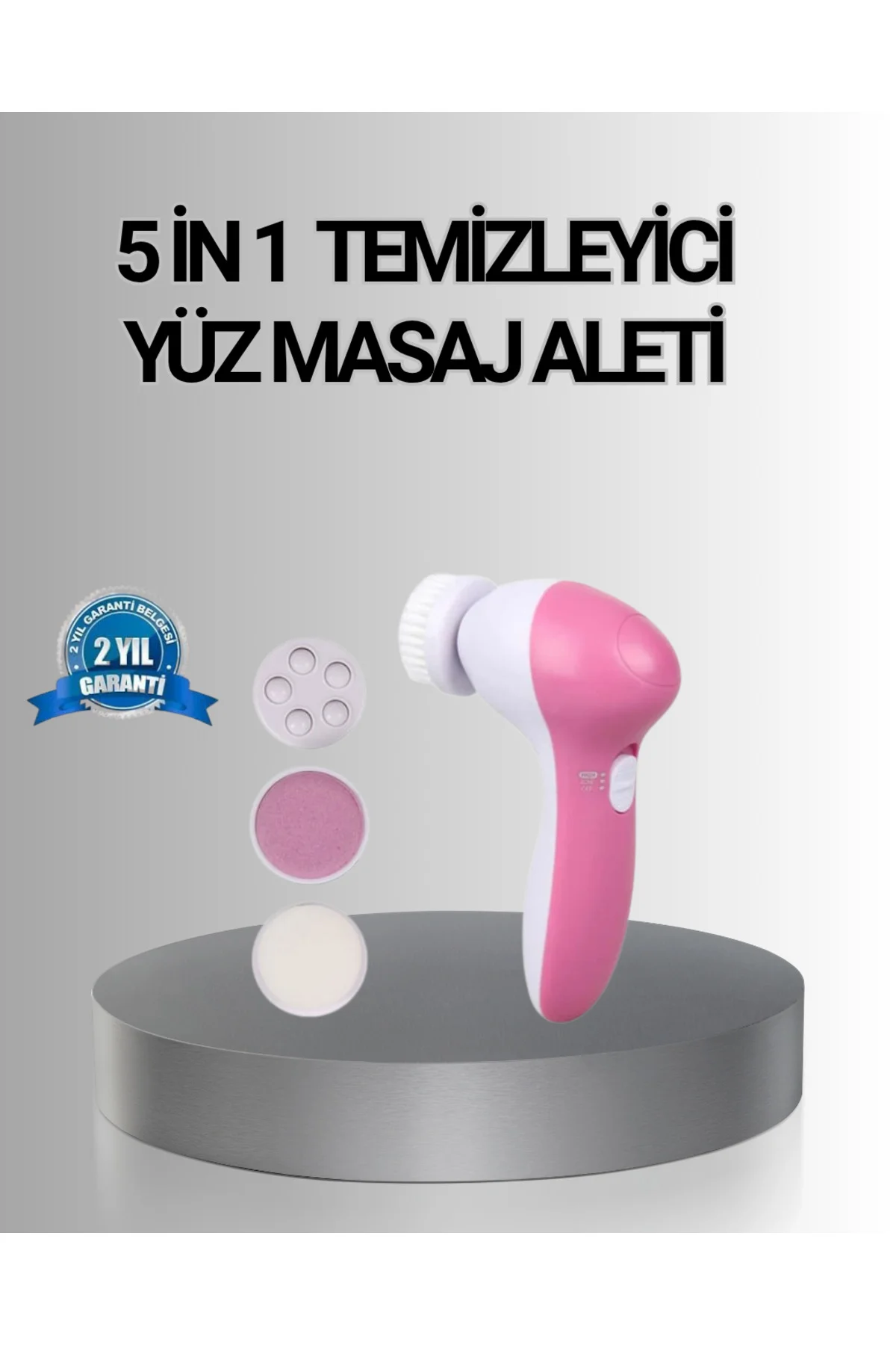 5 Başlıklı Yüz Masaj Aleti – Cilt Temizleme, Peeling, Siyah Nokta