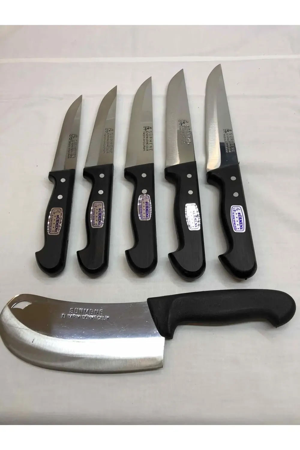 5 Bıçak 1 Ezme Paslanmaz Çelik Mutfak Bıçağı Seti