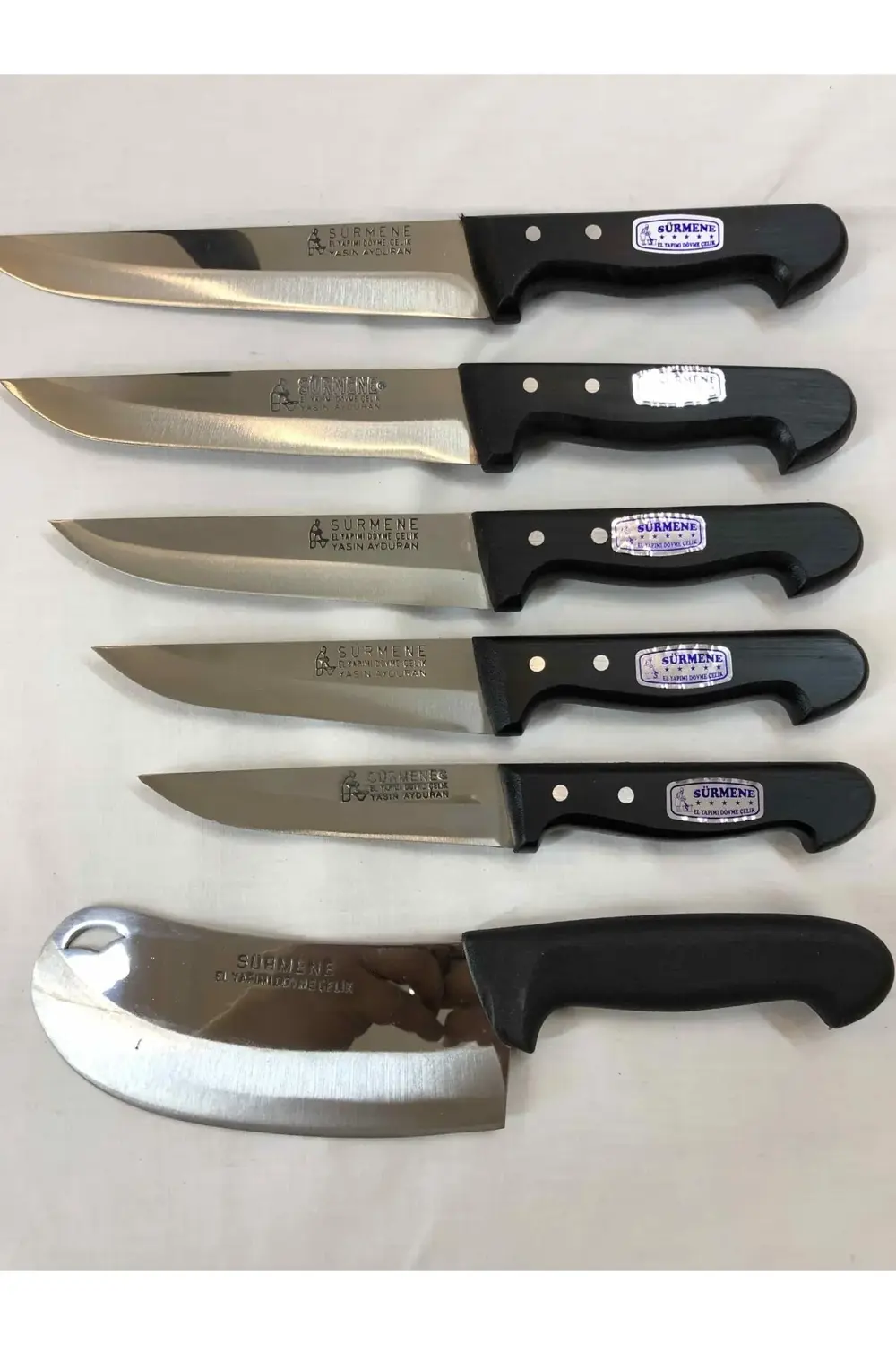 5 Bıçak 1 Ezme Paslanmaz Çelik Mutfak Bıçağı Seti